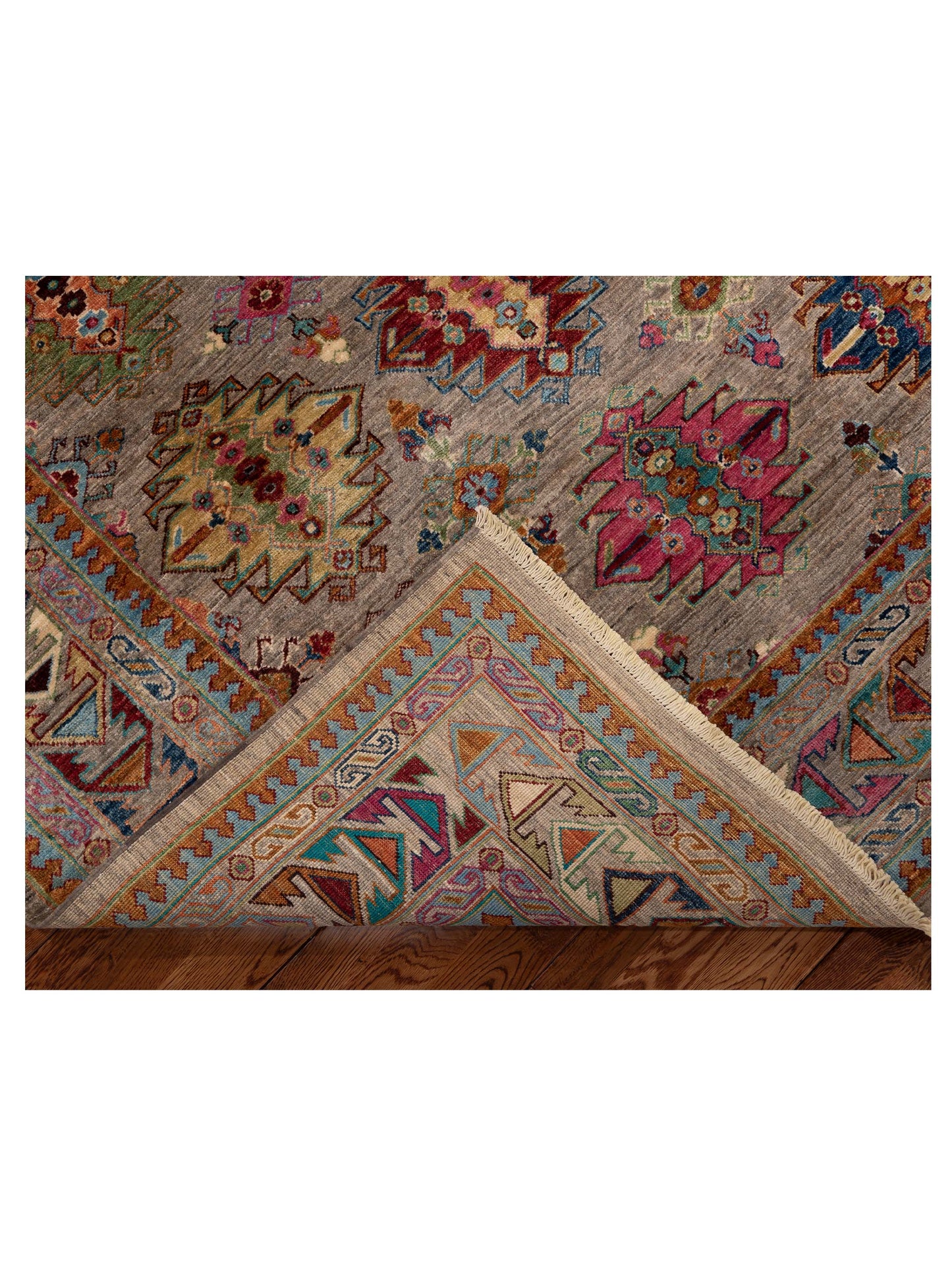 Zamira Gray Gray 6.9x9.8 Hand Knotted Rug