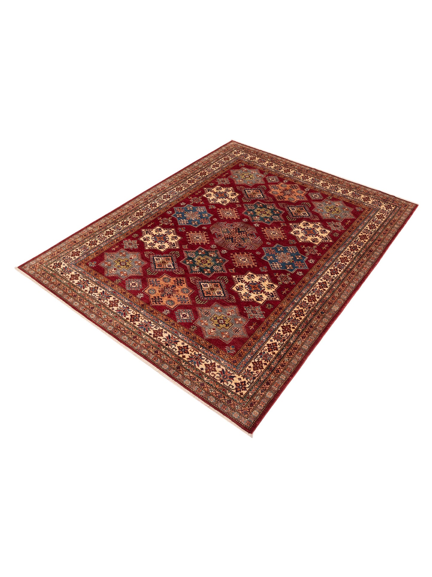 Zamira Red Ivory 8.1x10.5 Hand Knotted Rug