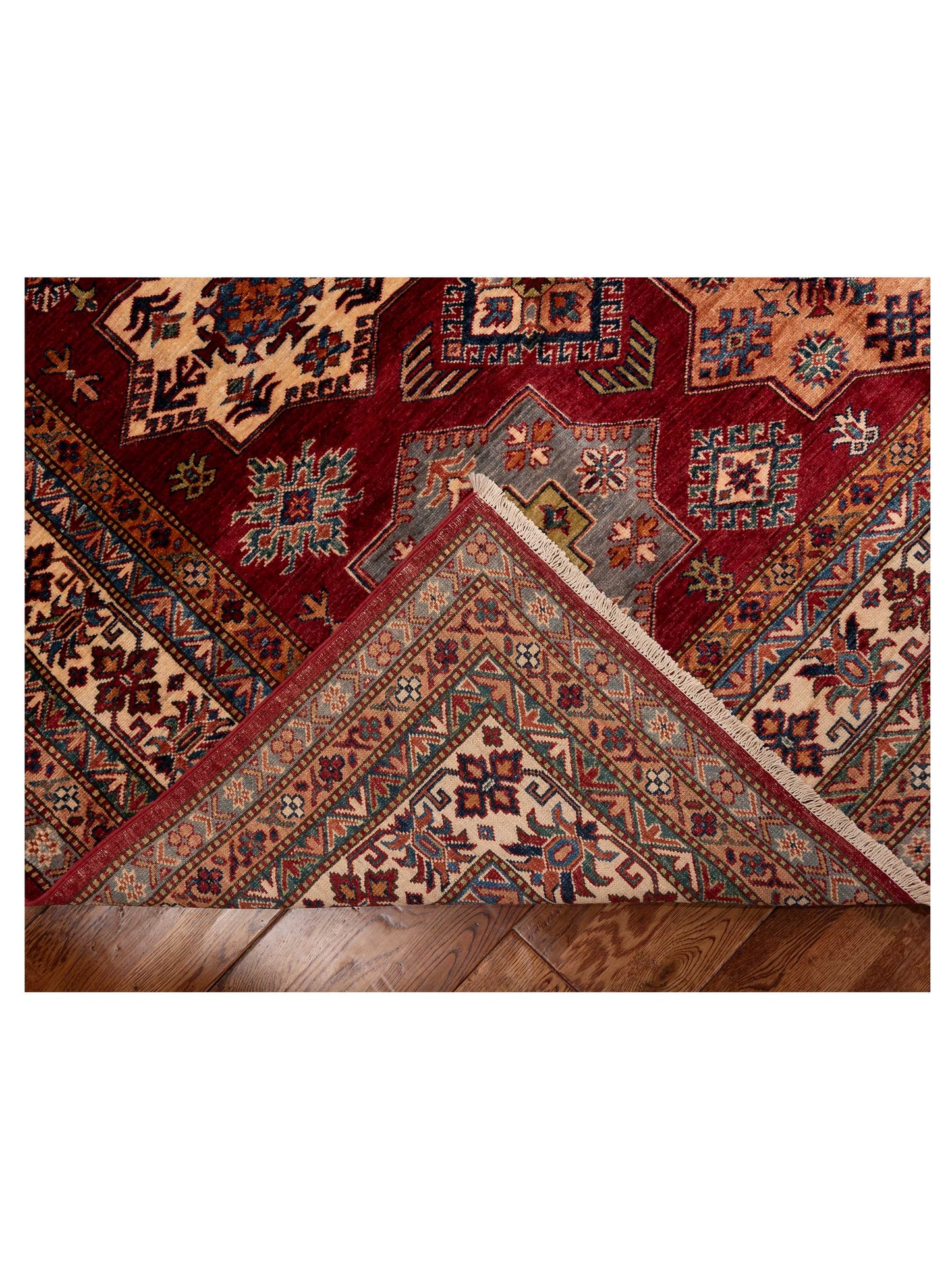 Zamira Red Ivory 8.1x10.5 Hand Knotted Rug