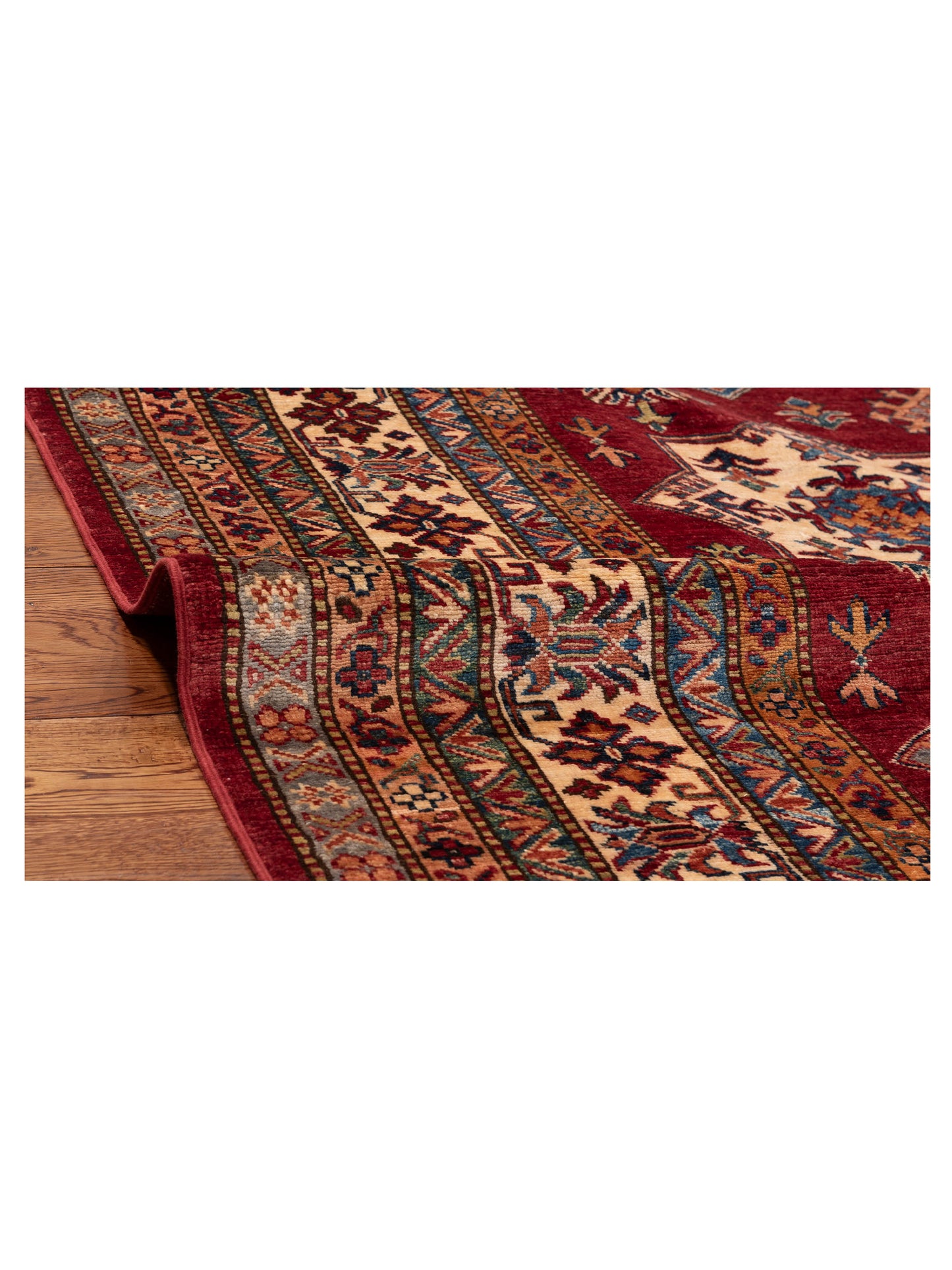 Zamira Red Ivory 8.1x10.5 Hand Knotted Rug