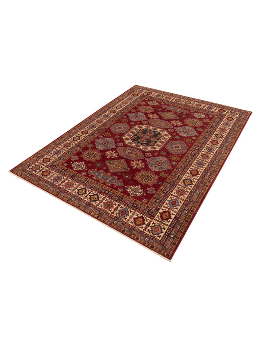 Zamira Red Ivory 9x11.10 Hand Knotted Rug