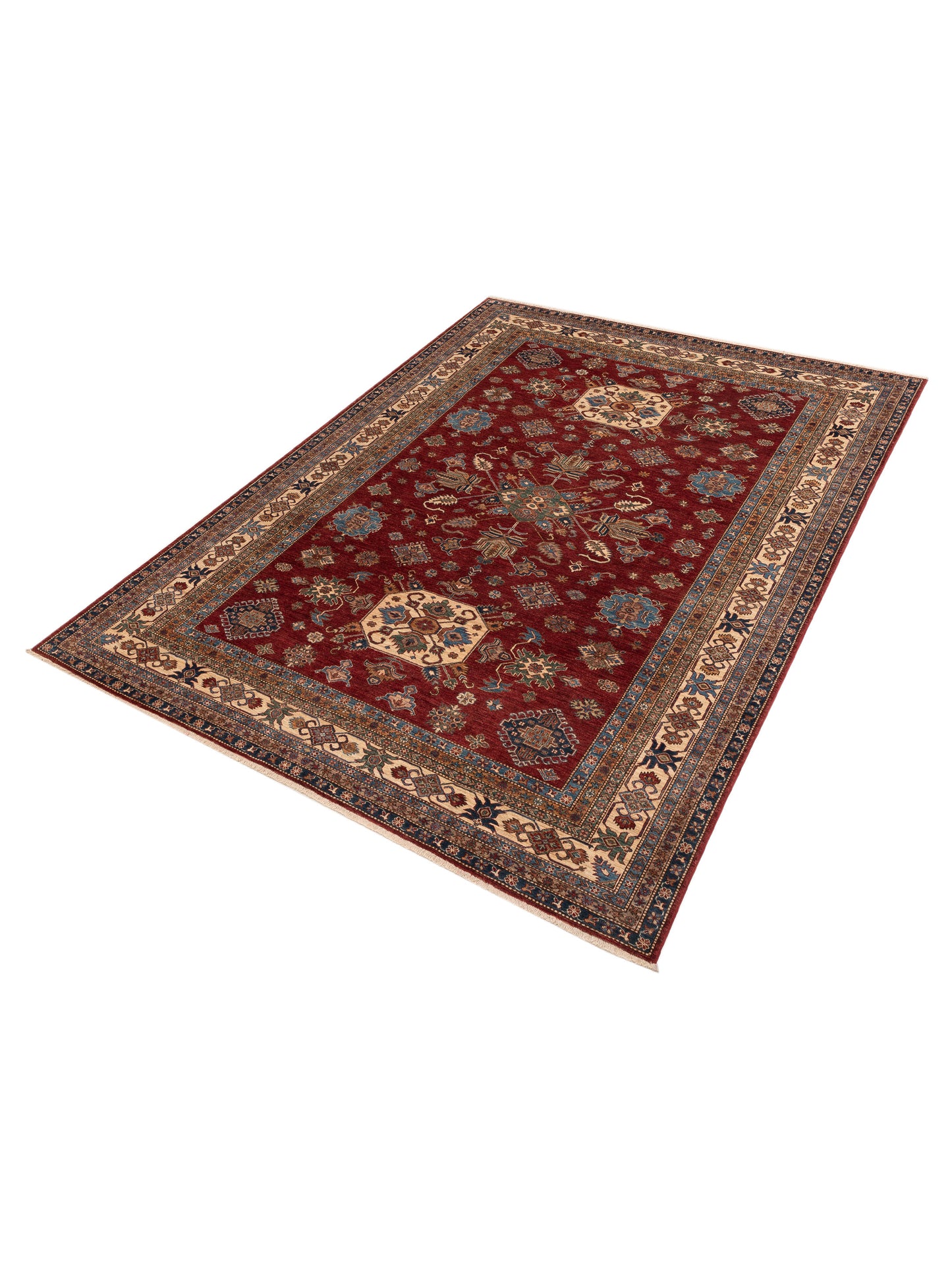 Zamira Red Ivory 8.10x11.7 Hand Knotted Rug