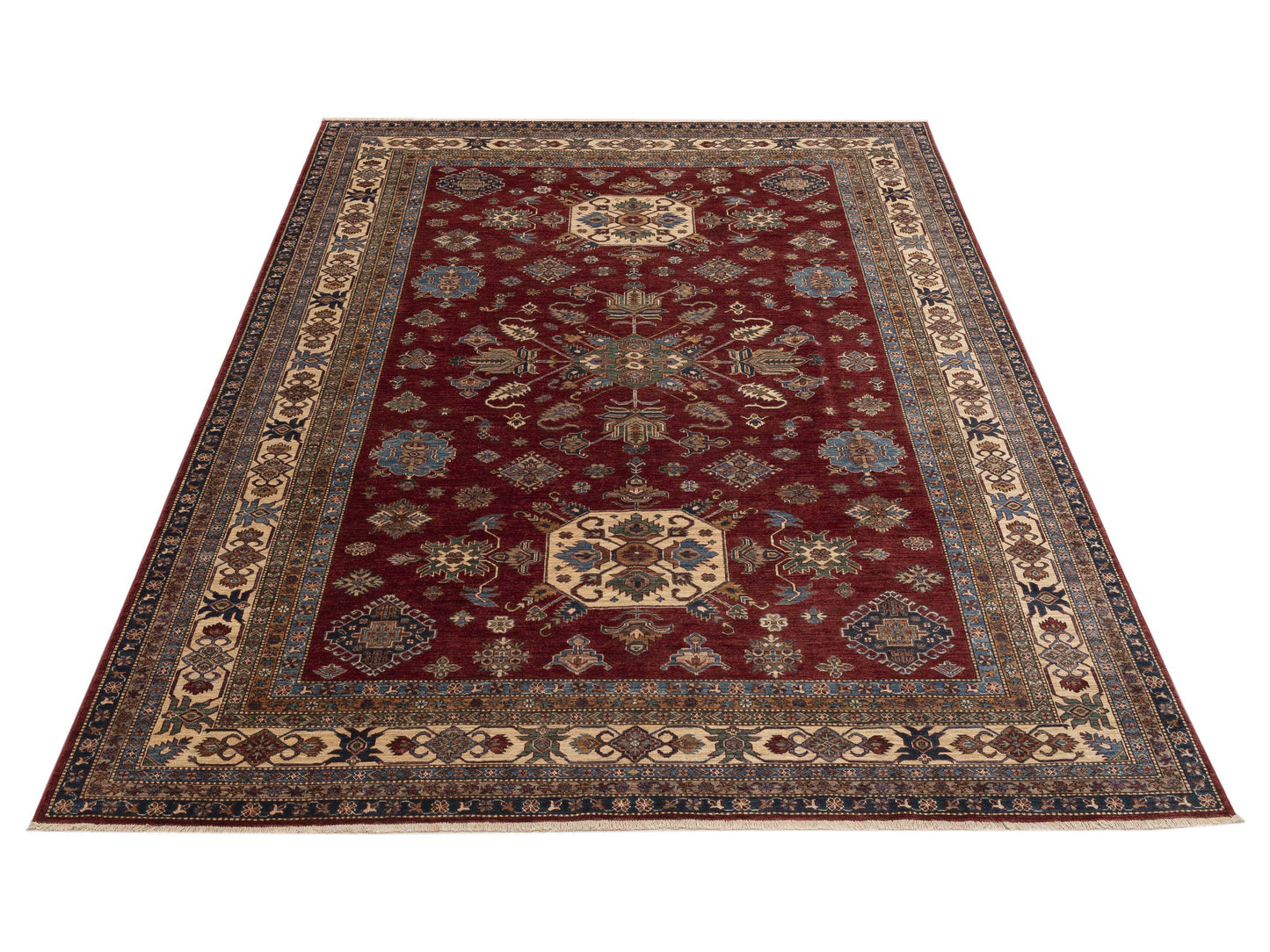Zamira Red Ivory 8.10x11.7 Hand Knotted Rug