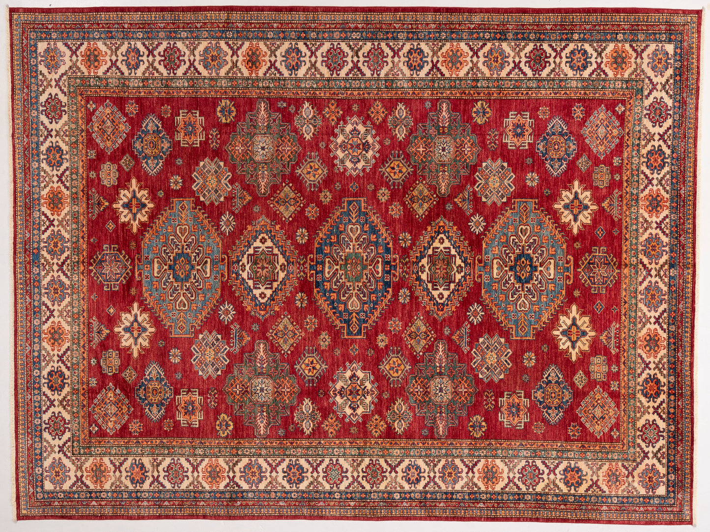 Zamira Red Ivory 8.11x11.11 Hand Knotted Rug