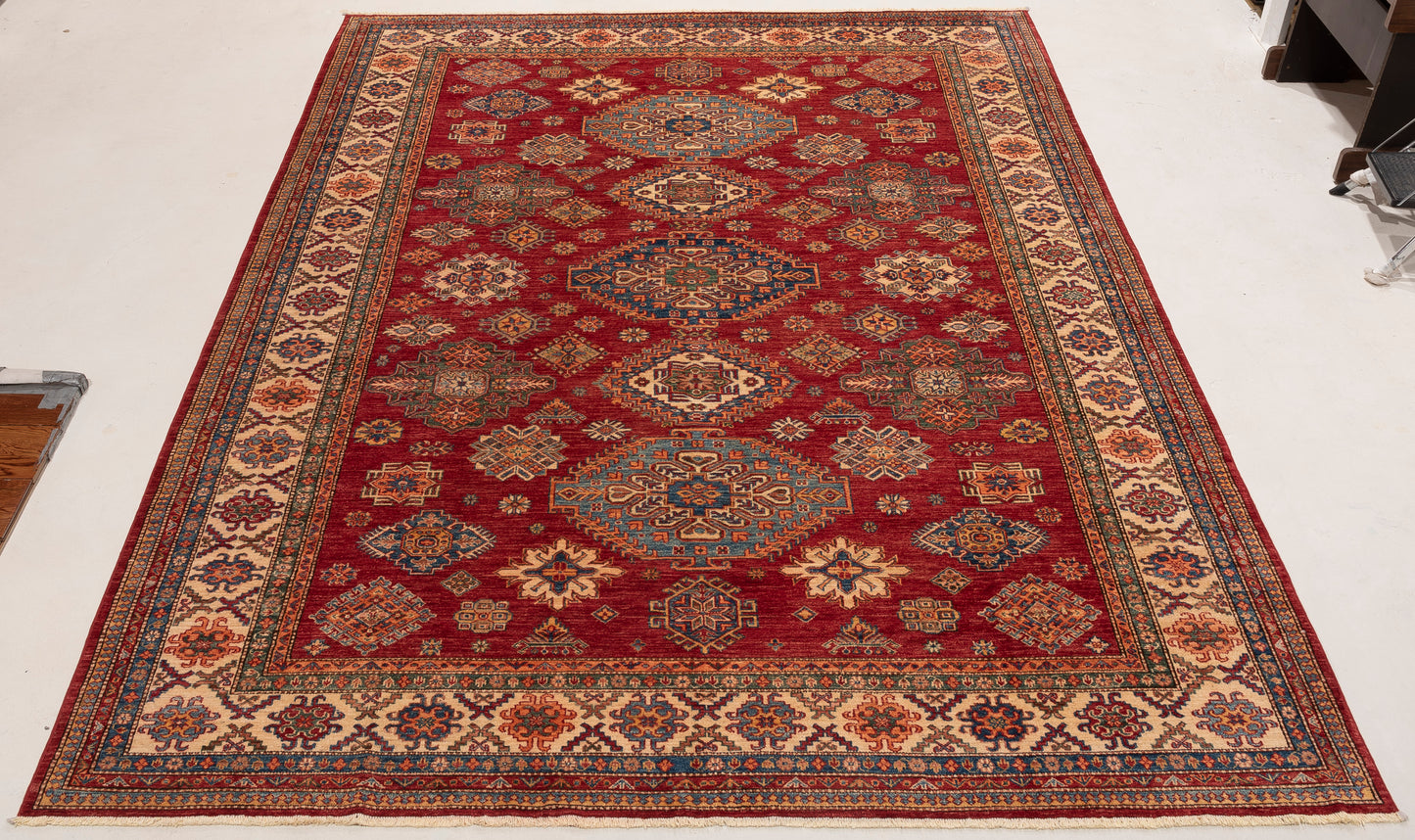Zamira Red Ivory 8.11x11.11 Hand Knotted Rug