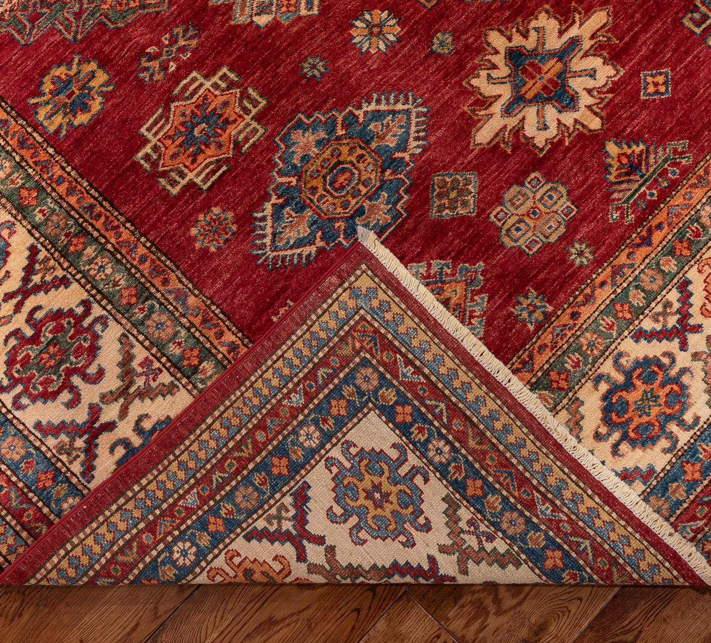 Zamira Red Ivory 8.11x11.11 Hand Knotted Rug