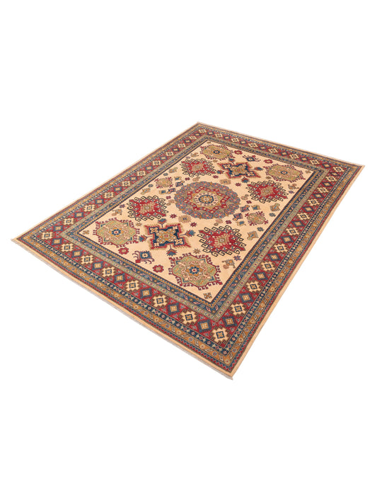 Kazura Ivory Red 9x11.9 Hand Knotted Rug