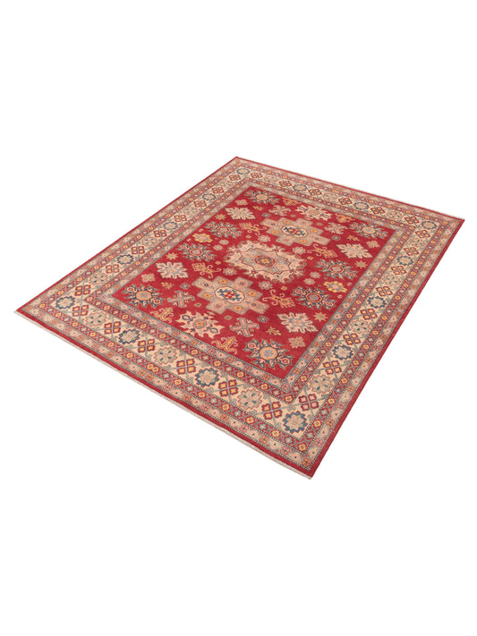 Kazura Red Ivory 8.1x9.7 Hand Knotted Rug