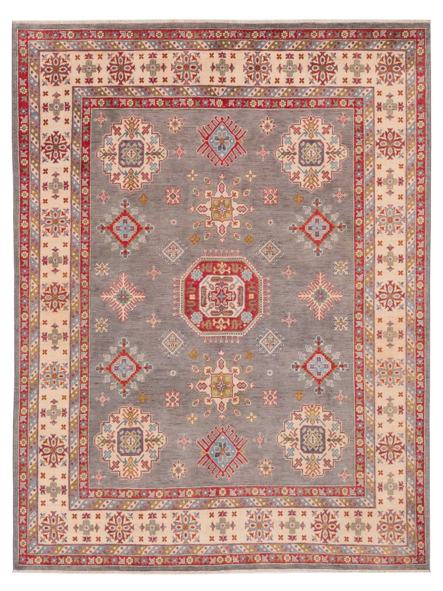 Nomad Kazak  Gray Ivory Tribal