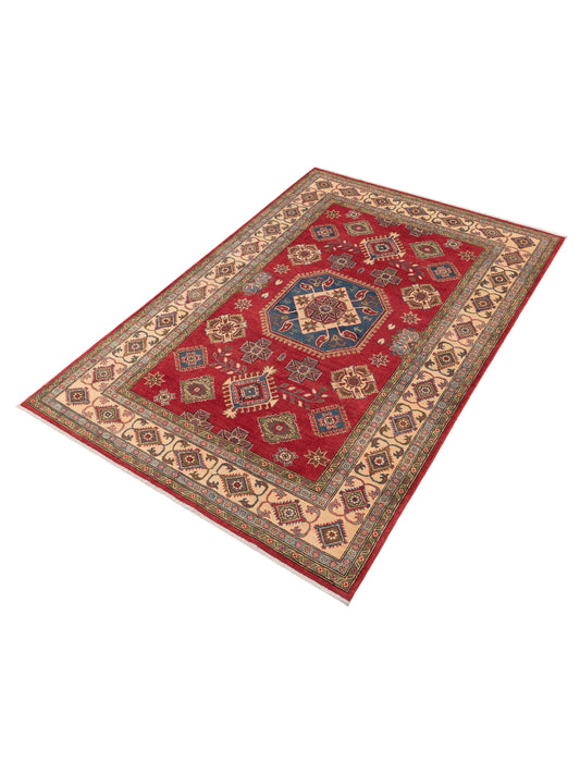 Kazura Red Ivory 6.8x9.9 Hand Knotted Rug