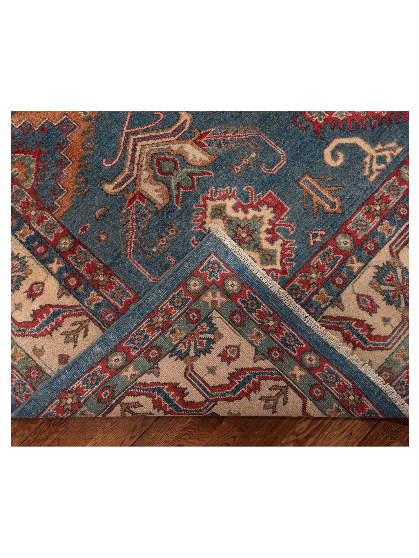 Kazura Blue Ivory 8.10x12.3 Hand Knotted Rug