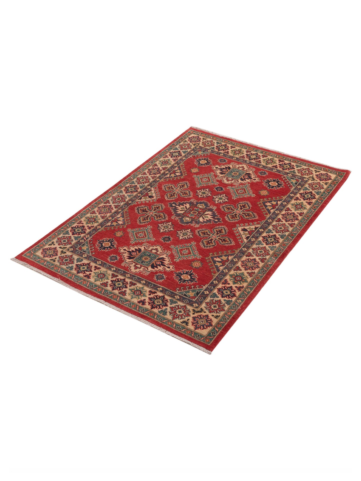 Kazura Red Ivory 4.10x6.10 Hand Knotted Rug