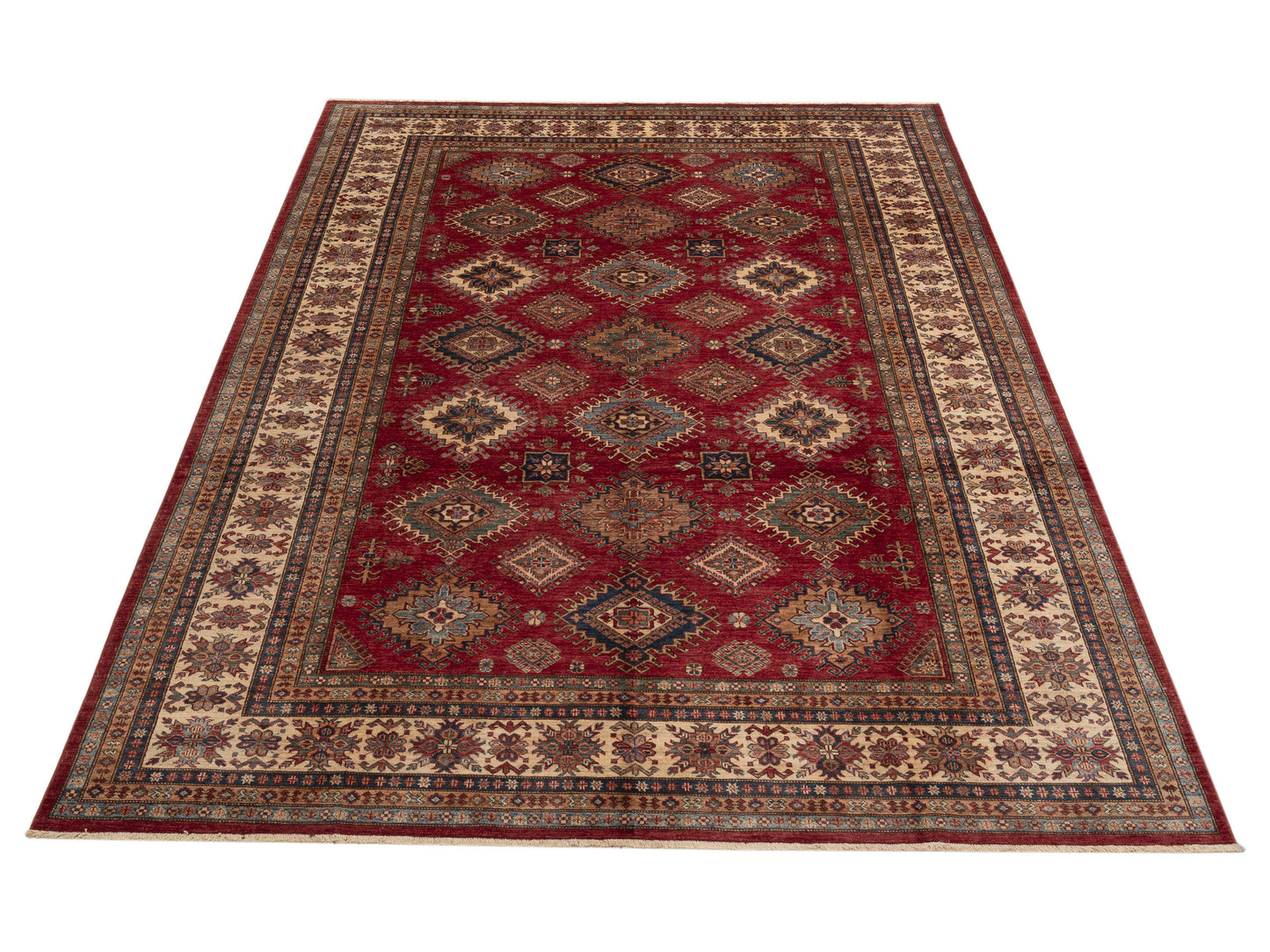 Zamira Red Ivory 8.6x11.7 Hand Knotted Rug