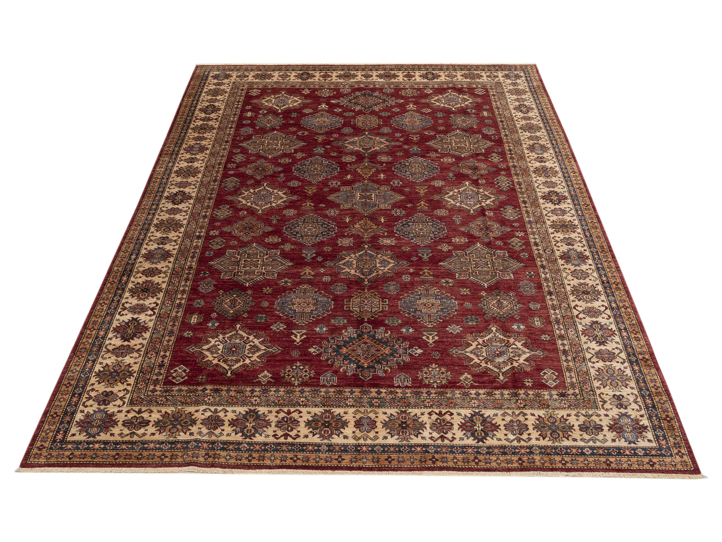 Zamira Red Ivory 8.10x12 Hand Knotted Rug
