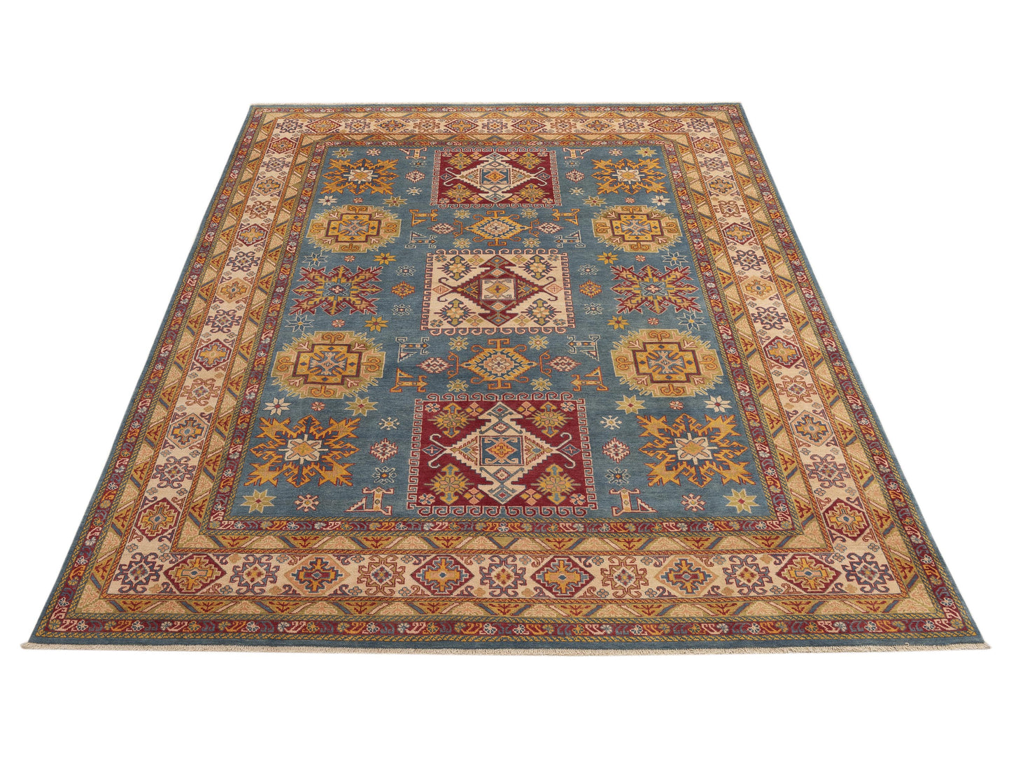 Zamira Blue Ivory 9x11.10 Hand Knotted Rug
