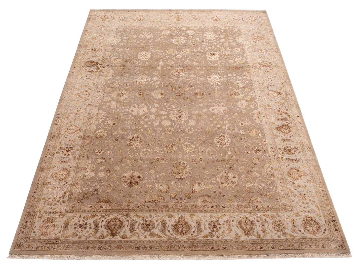 Javira Silk Beige Ivory 10x14.3 Hand Knotted Rug