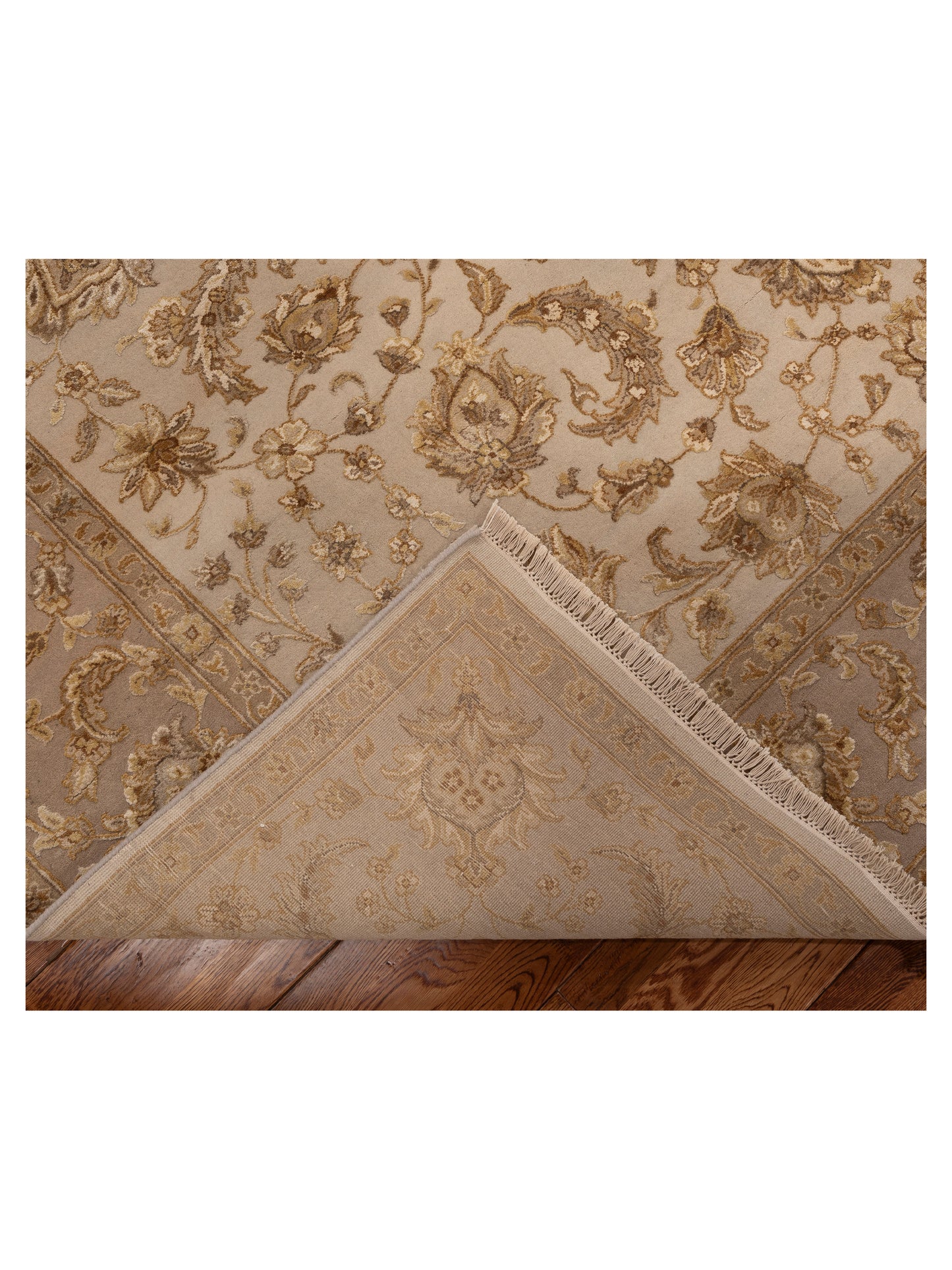 Javira Silk Cream Beige 8.1x10.2 Hand Knotted Rug
