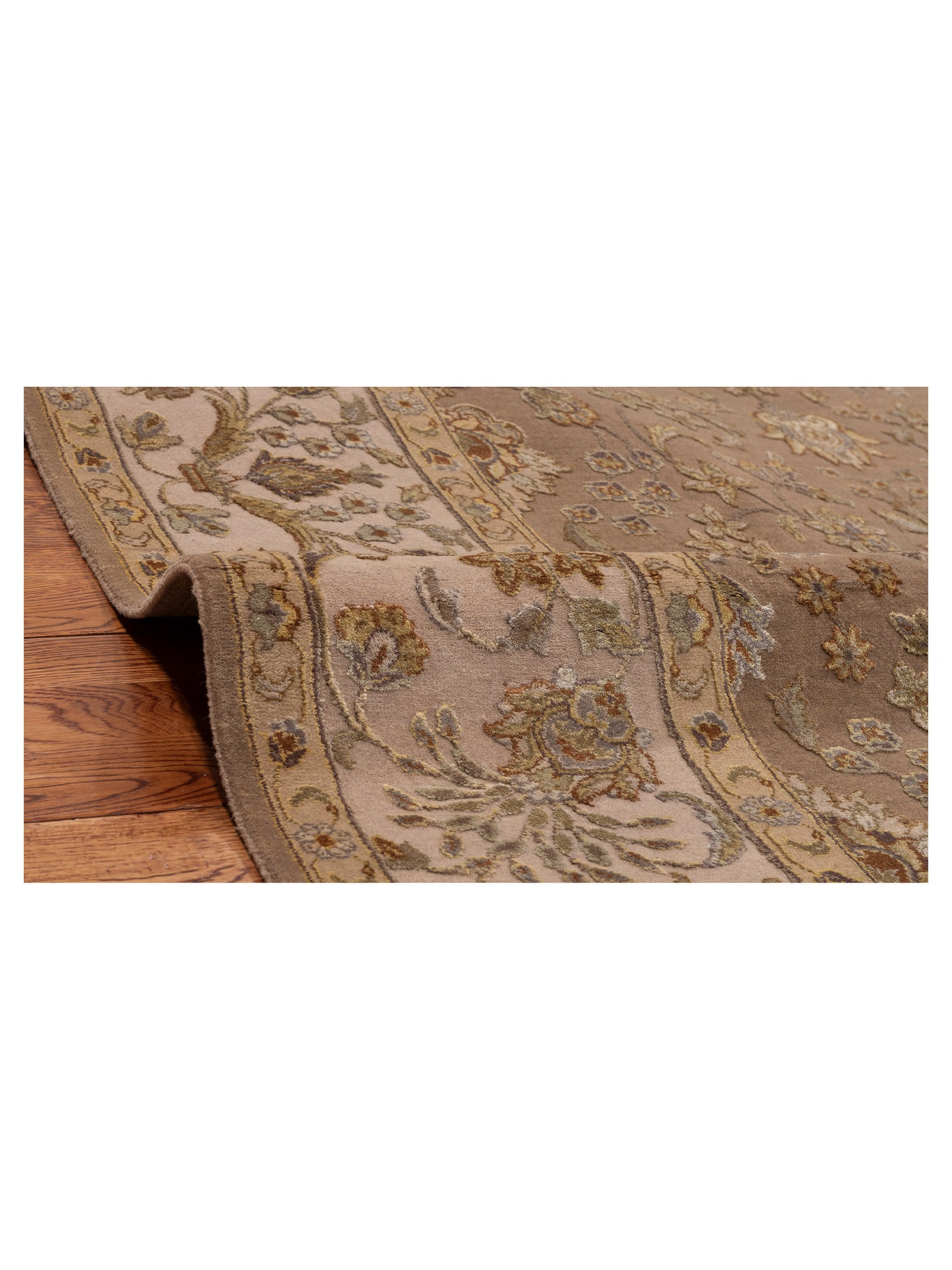 Javira Silk Brown Ivory 7.11x10 Hand Knotted Rug