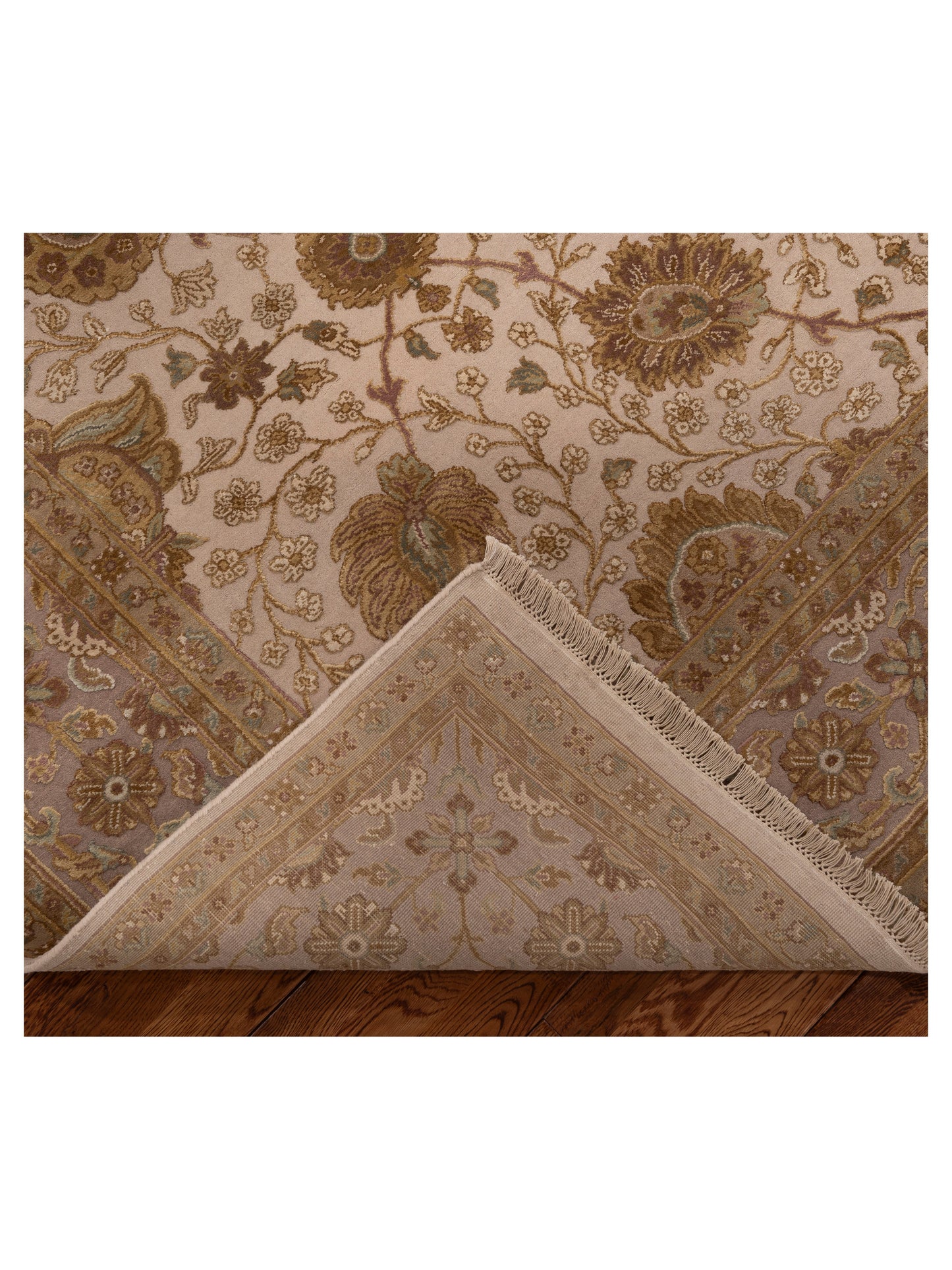 Javira Silk Ivory Beige 8.2x10.4 Hand Knotted Rug