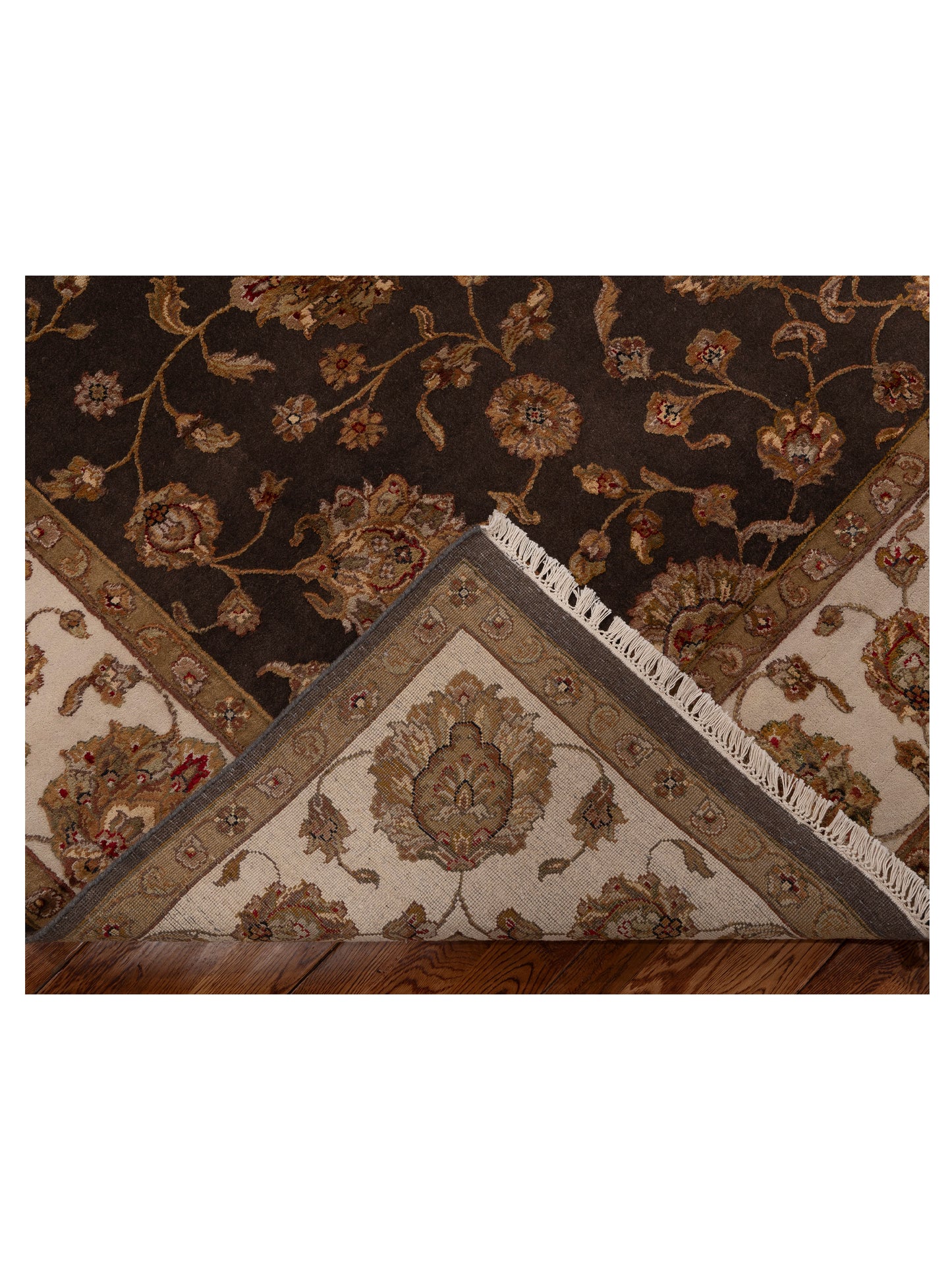 Javira Silk Black Ivory 7.10x9.10 Hand Knotted Rug