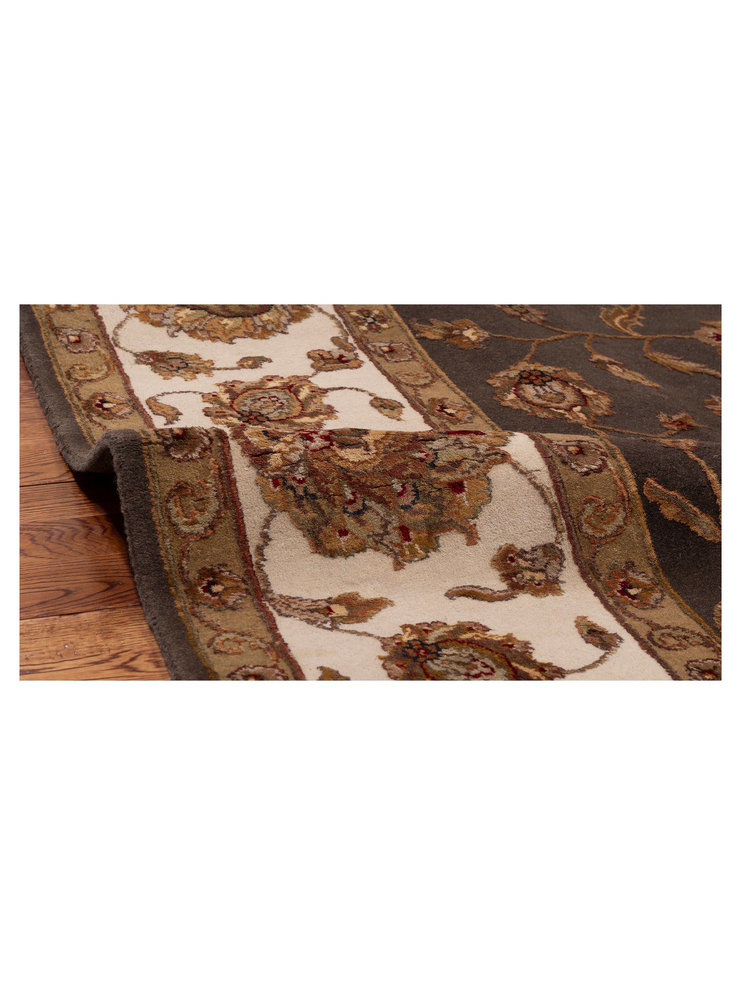 Javira Silk Black Ivory 7.10x9.10 Hand Knotted Rug