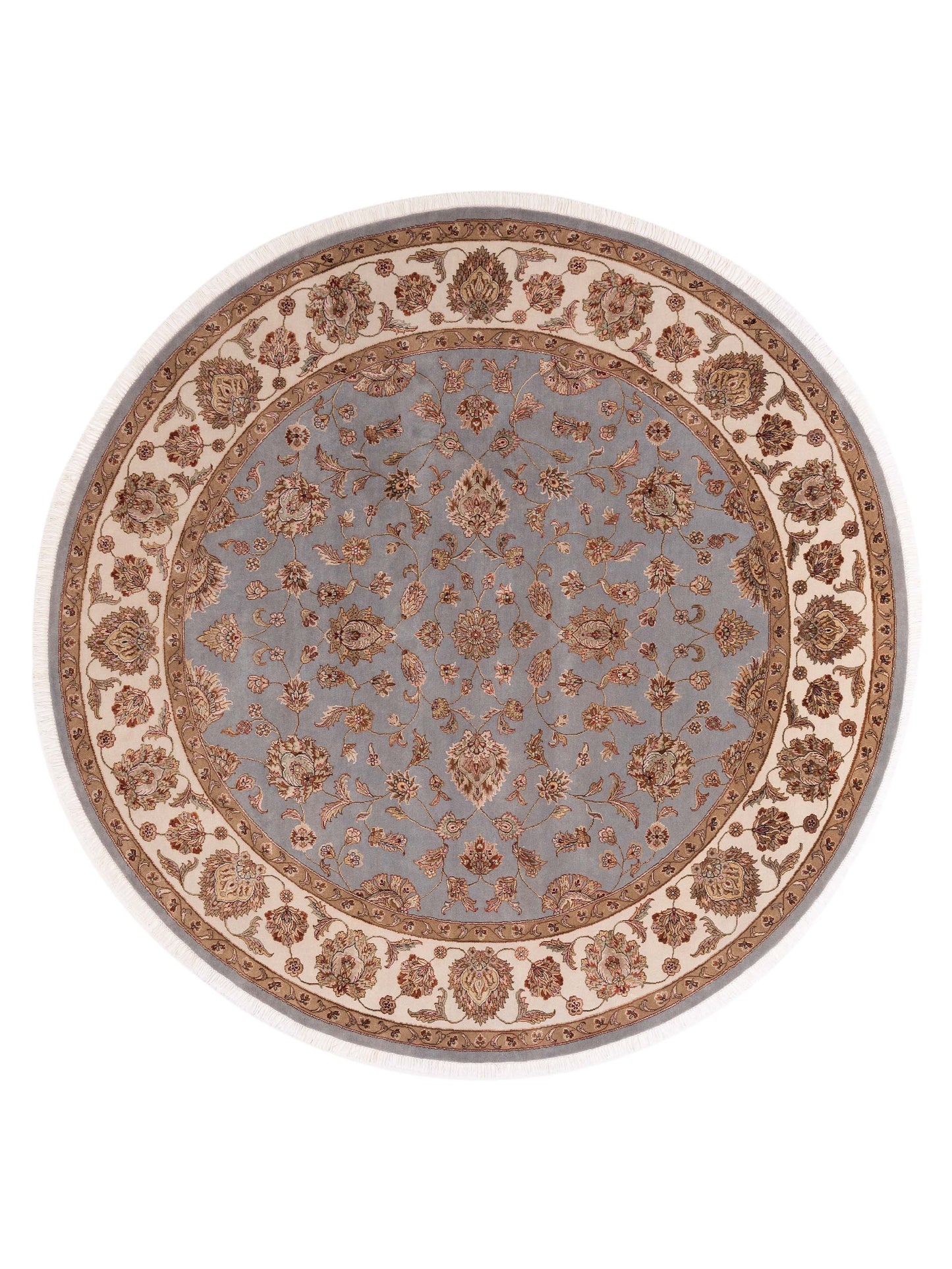 Rajpur Imperial Silk  Light Gray Ivory Traditional