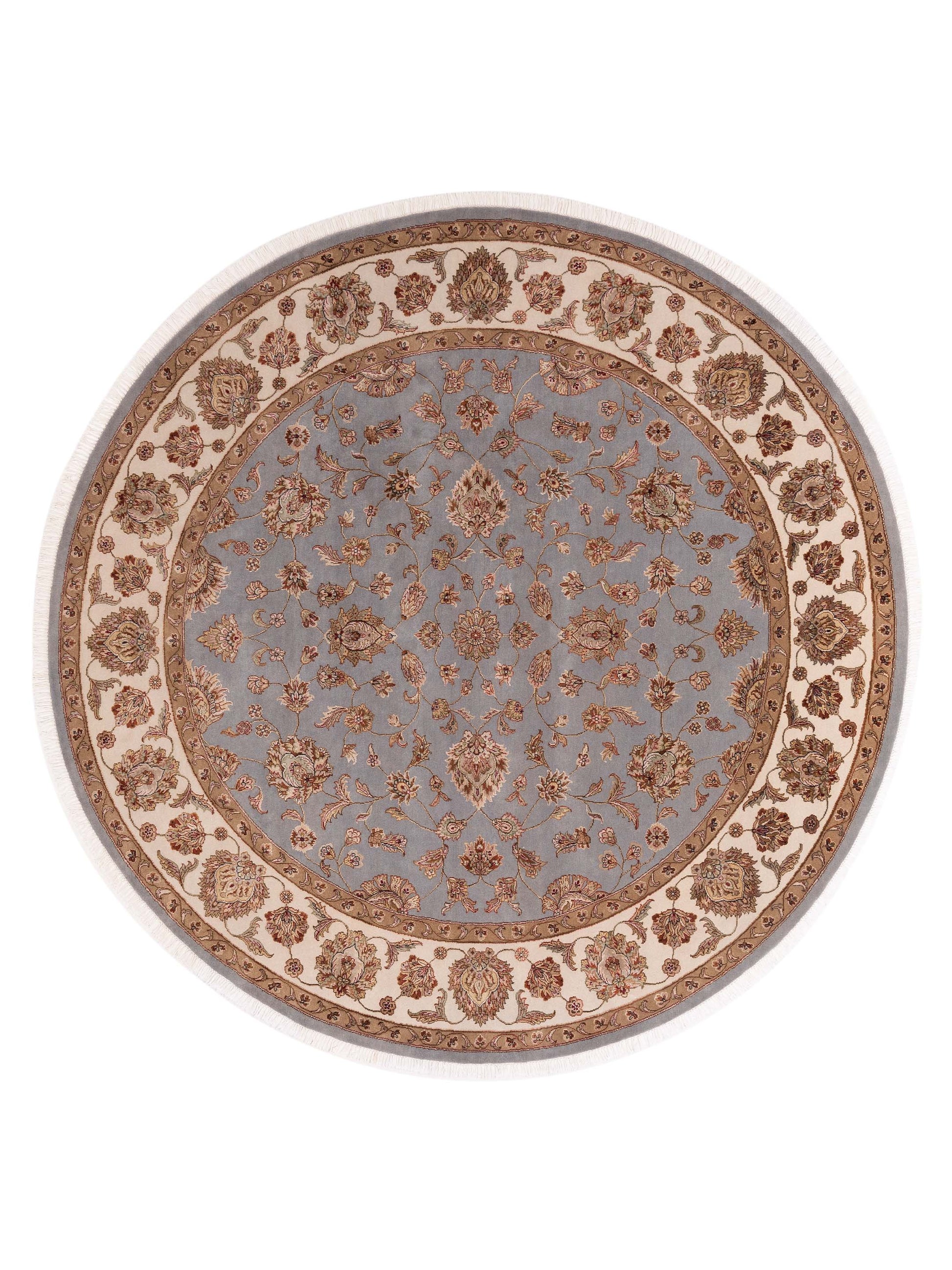 Rajpur Imperial Silk  Light Gray Ivory Traditional