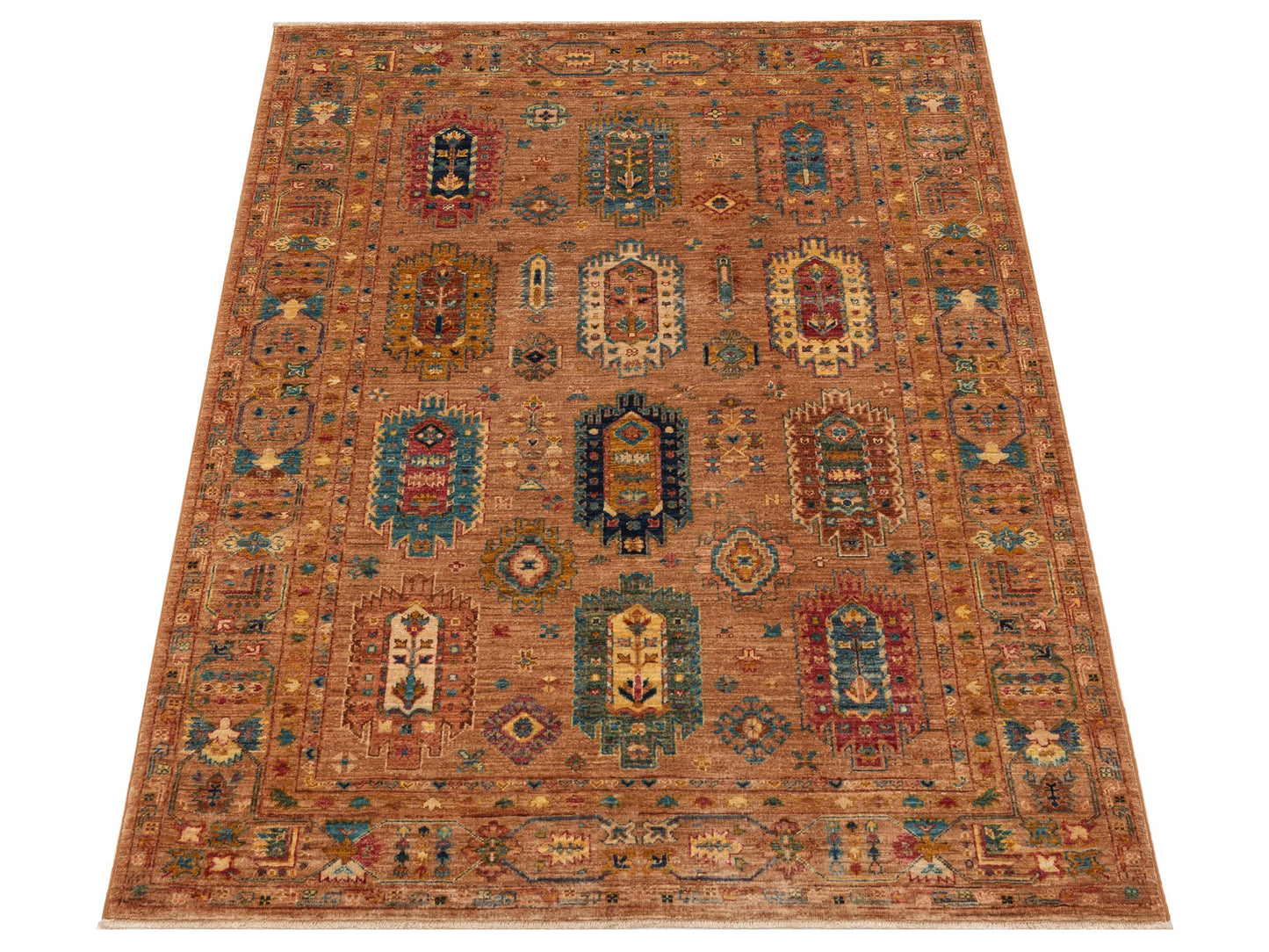 Zamira Lux Brown Brown 4.11x6.9 Hand Knotted Rug