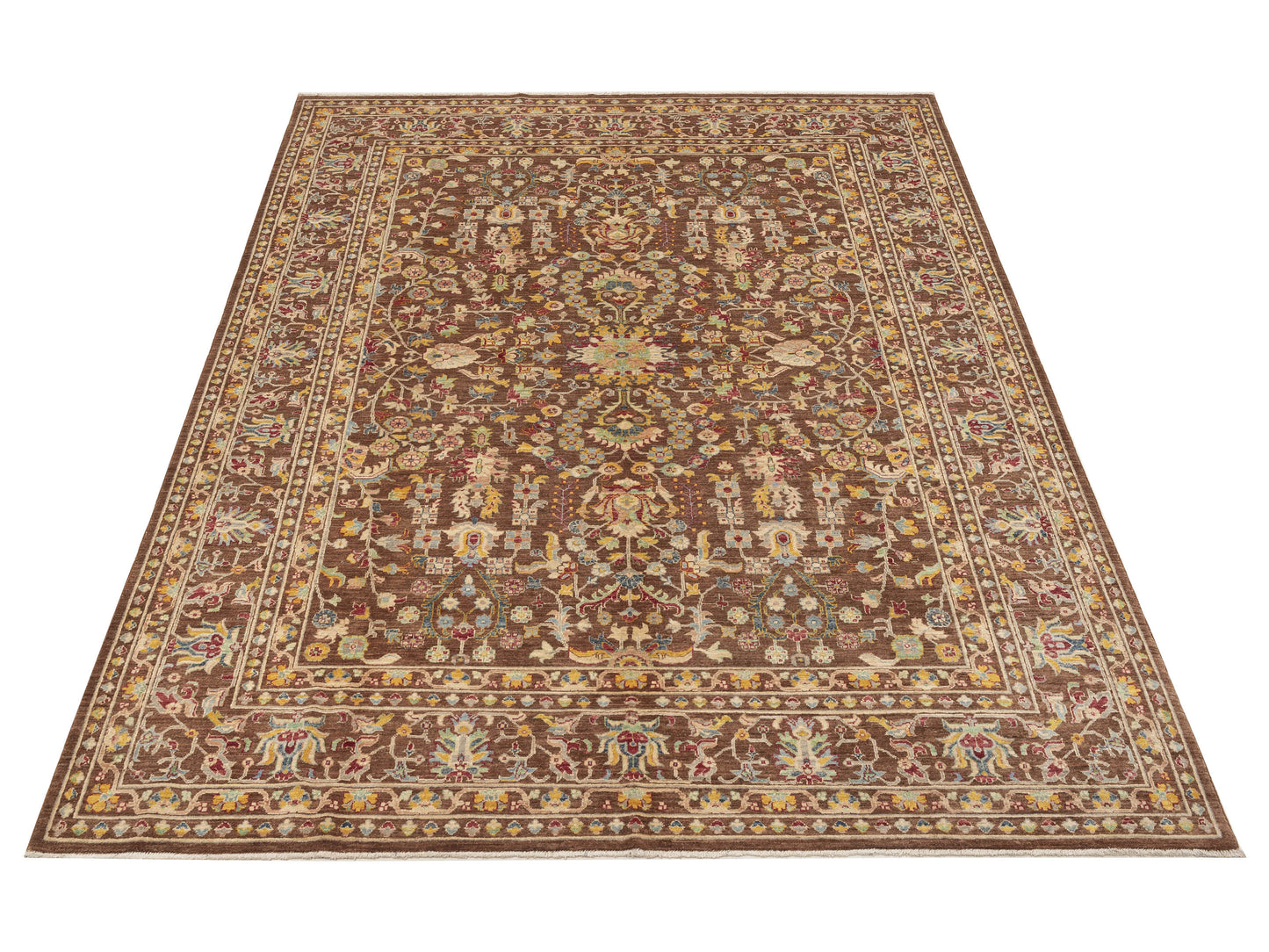 Sabira Brown Brown 8.2x11.3 Hand Knotted Rug