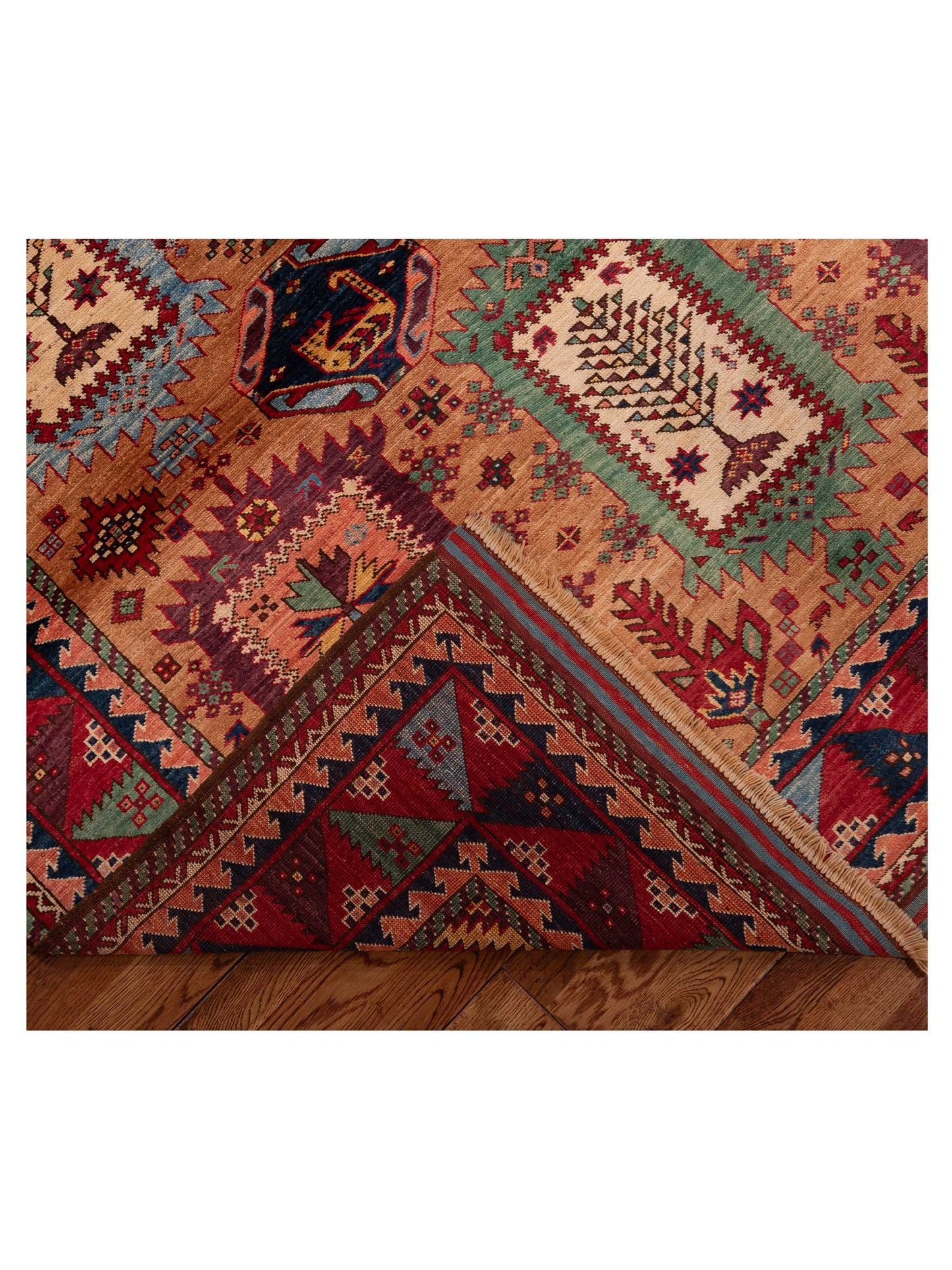 Sabira Orange Multi 6.1x8.1 Hand Knotted Rug