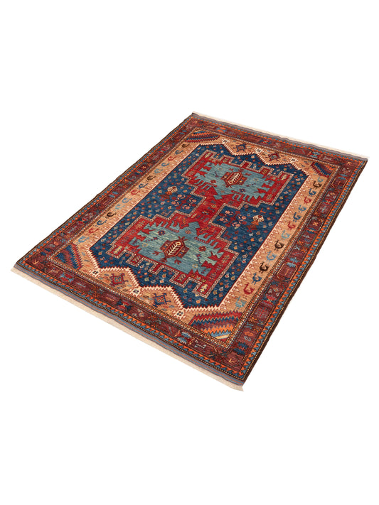 Zamira Navy Plum 6.6x8.6 Hand Knotted Rug