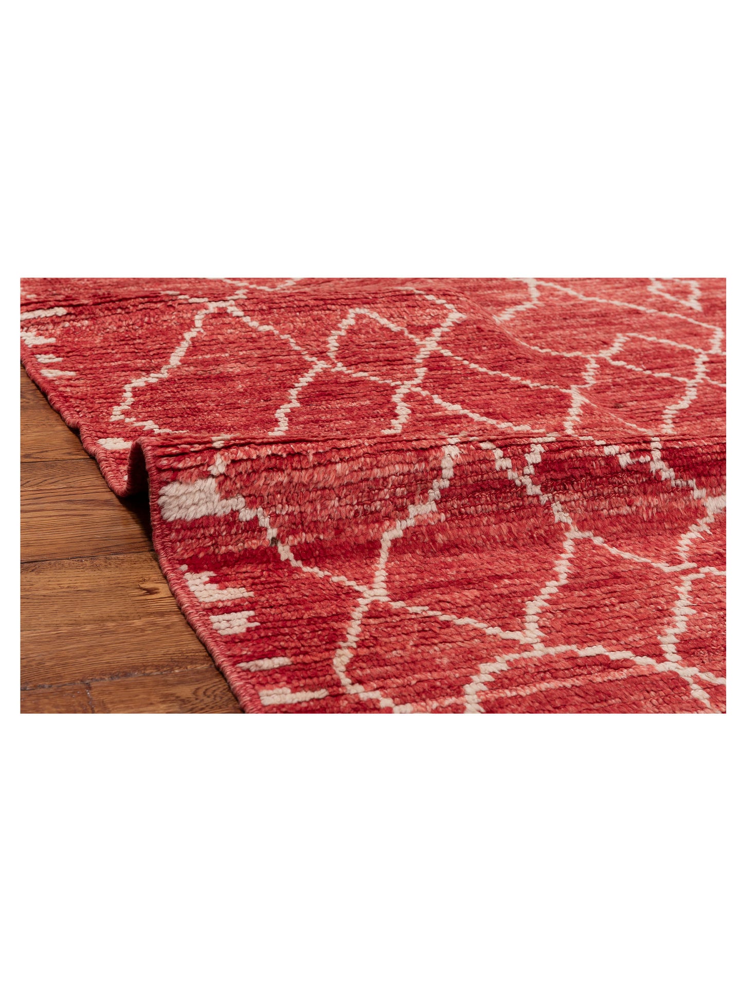 Baskra Red Red 8.5x9.7 Hand Knotted Rug