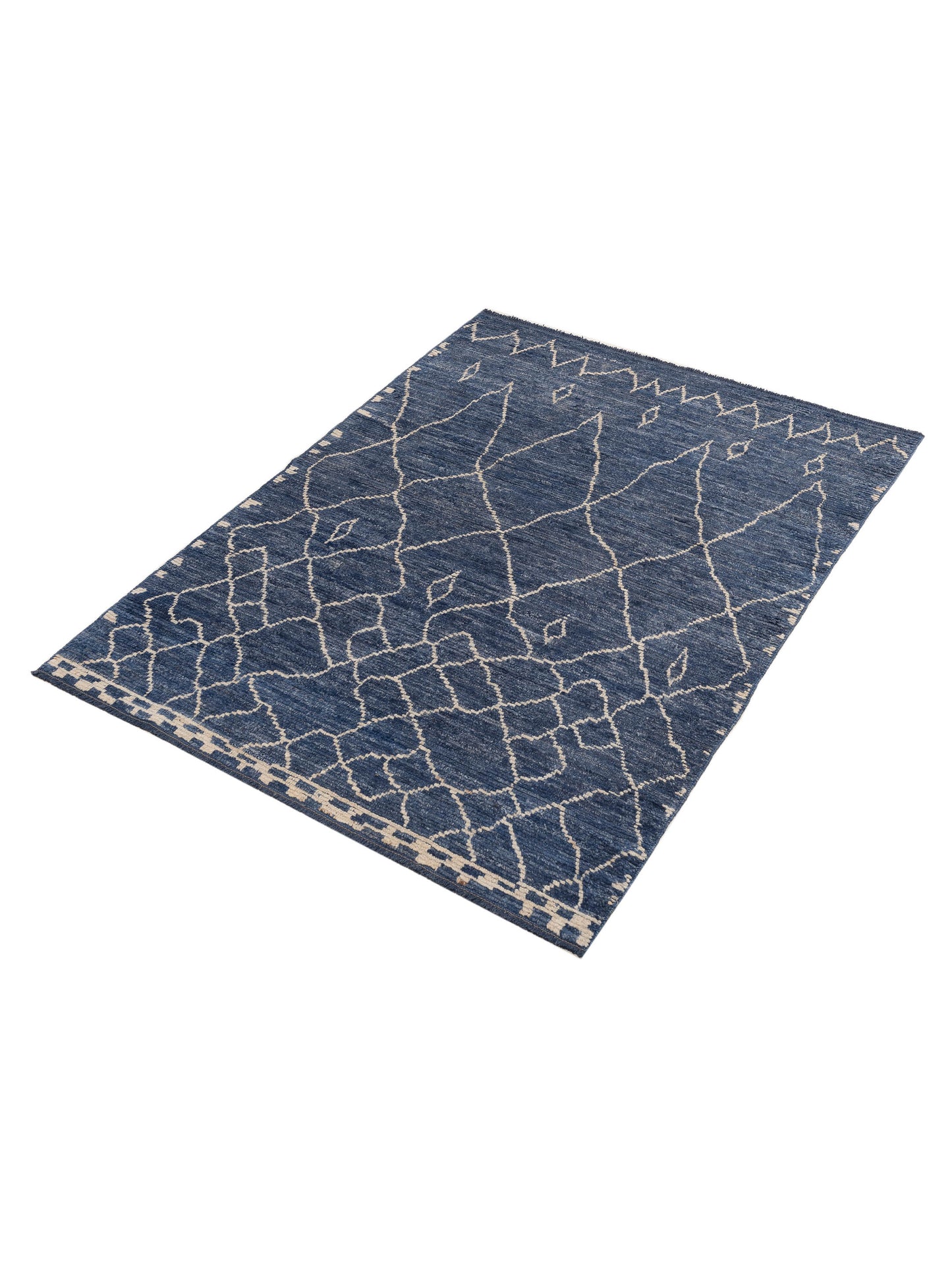 Baskra Blue Blue 5.8x7.7 Hand Knotted Rug