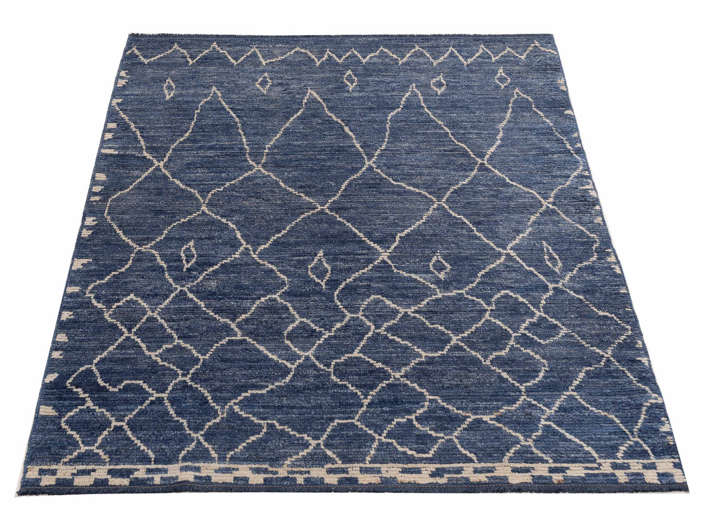 Baskra Blue Blue 5.8x7.7 Hand Knotted Rug