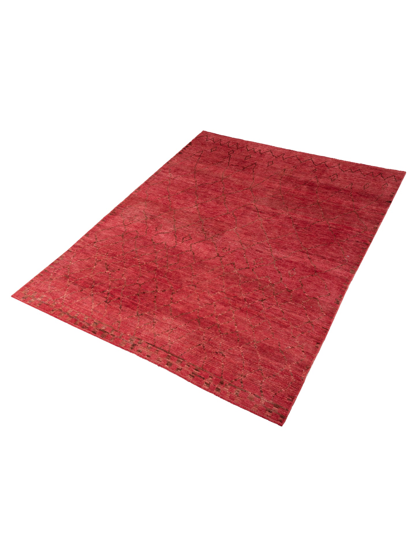 Baskra Red Red 9.3x11.7 Hand Knotted Rug