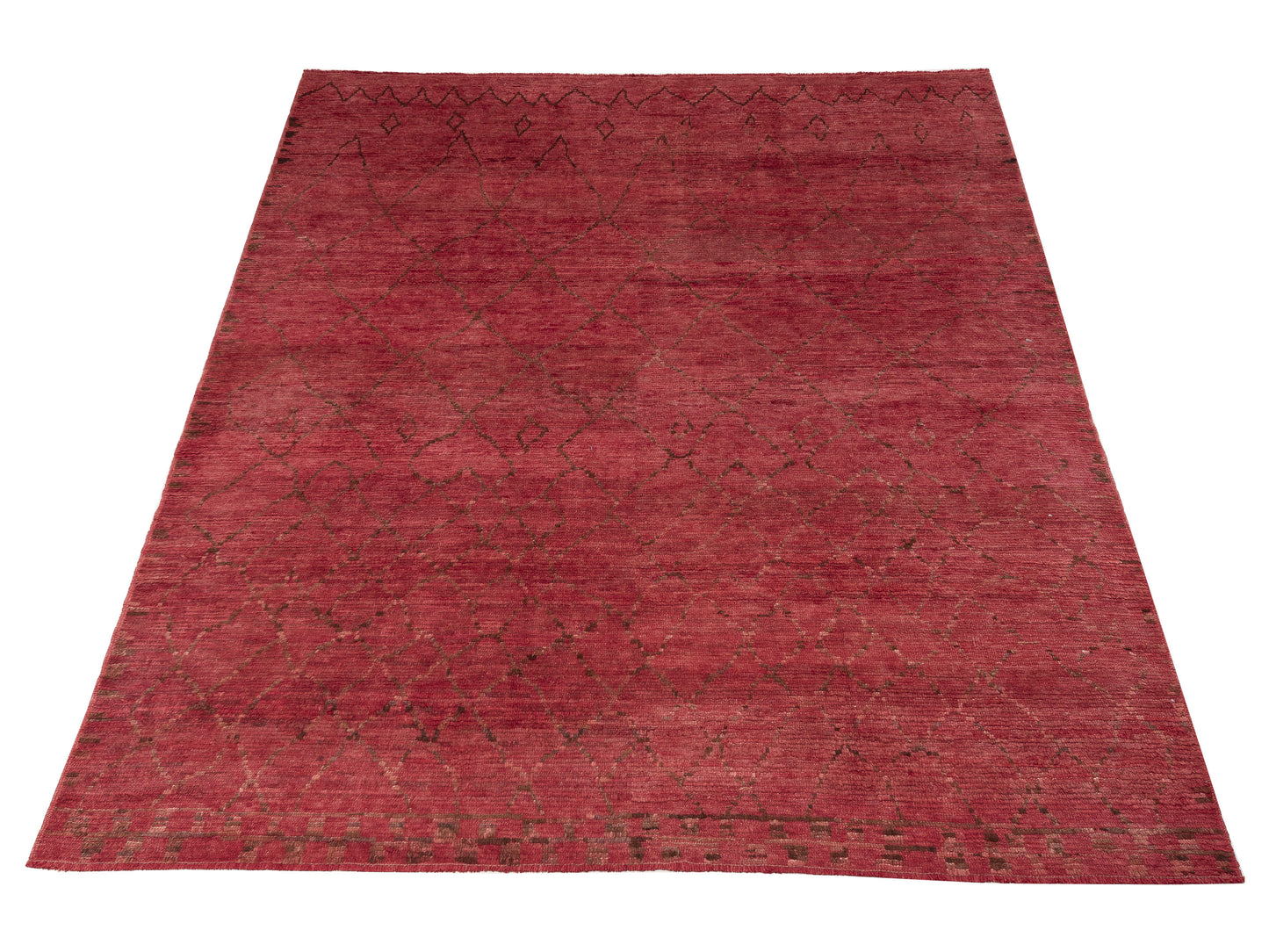 Baskra Red Red 9.3x11.7 Hand Knotted Rug