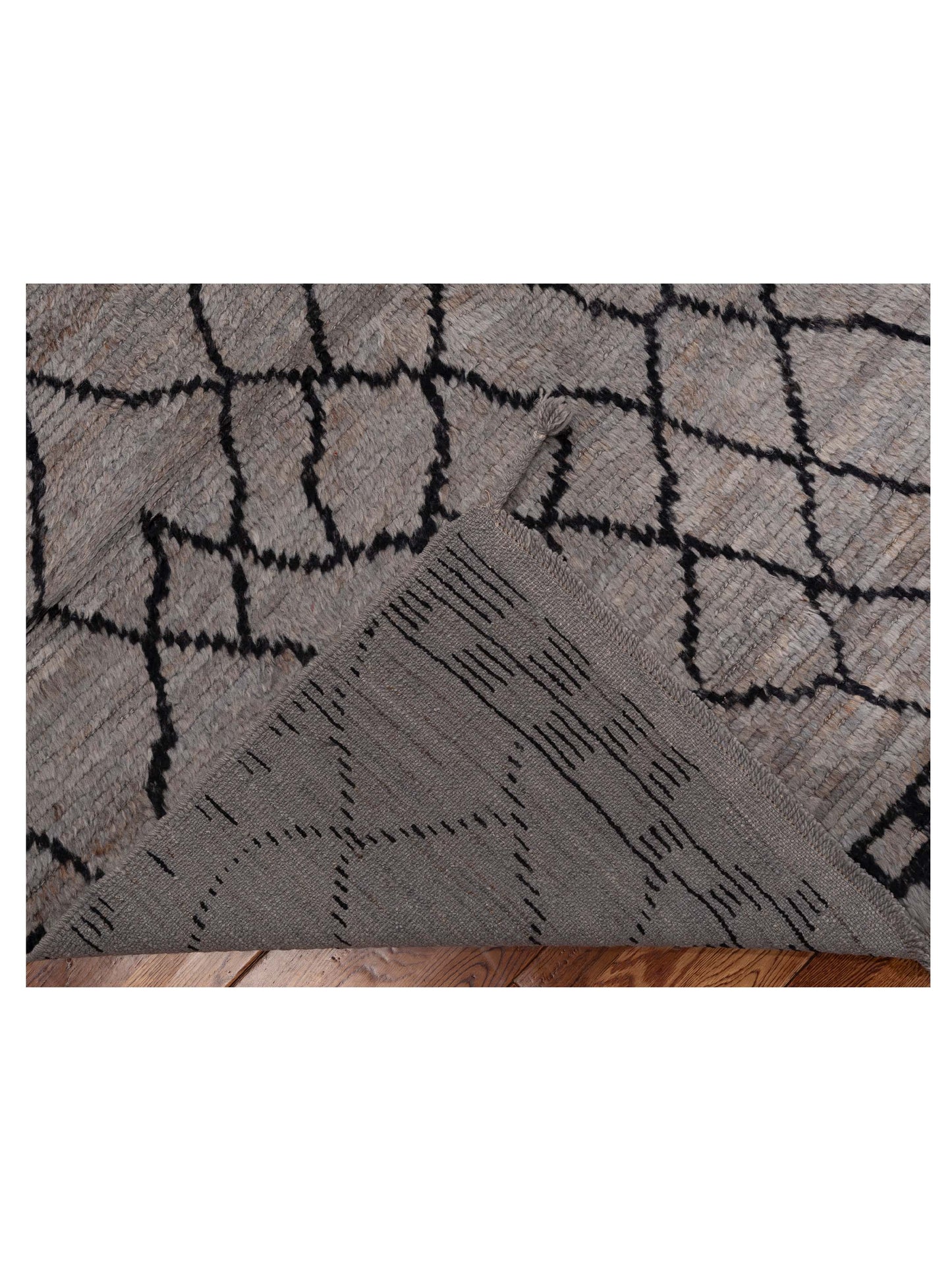 Baskra Gray Black 8.2x10.4 Hand Knotted Rug