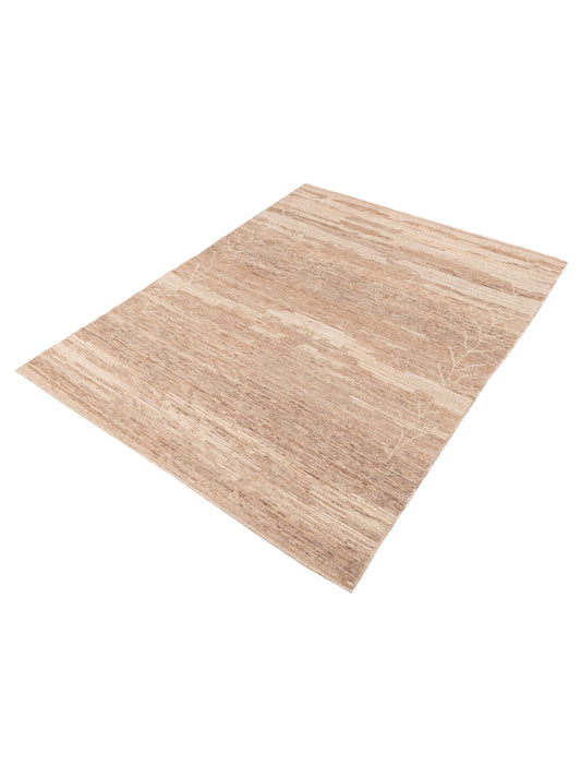 Baskra Brown Brown 7.8x9.9 Hand Knotted Rug