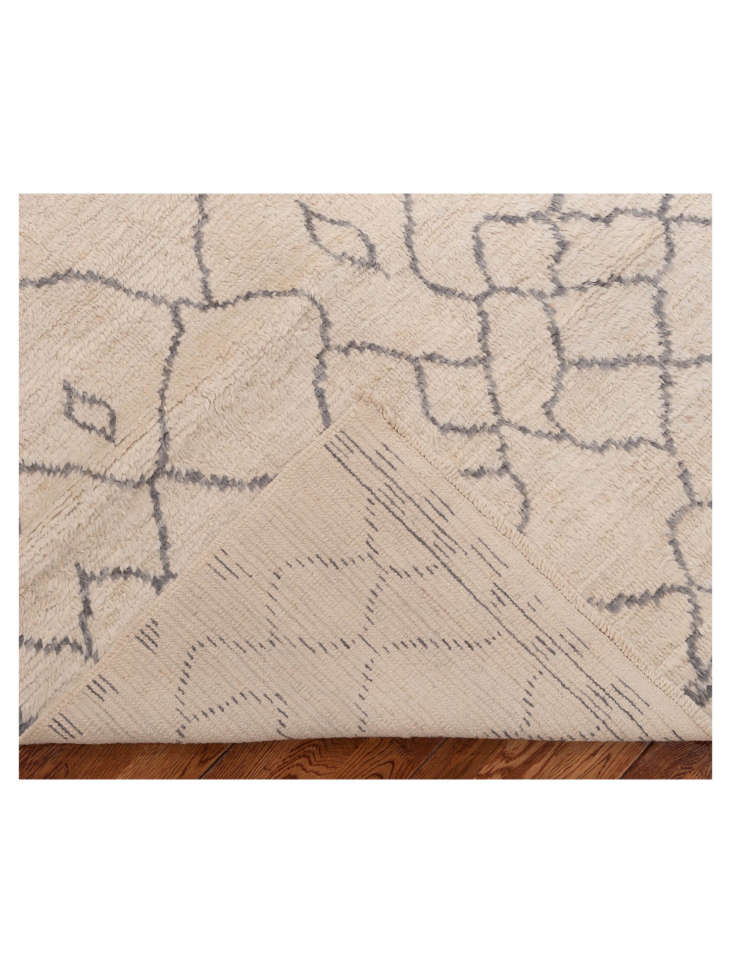 Baskra Ivory Gray 5.9x7.3 Hand Knotted Rug