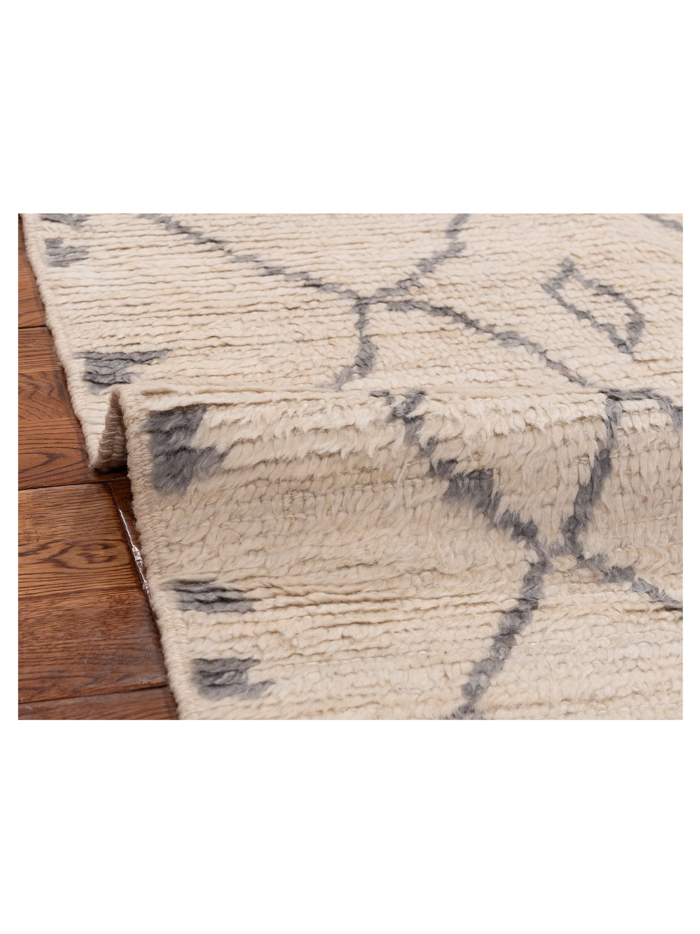 Baskra Ivory Gray 5.9x7.3 Hand Knotted Rug