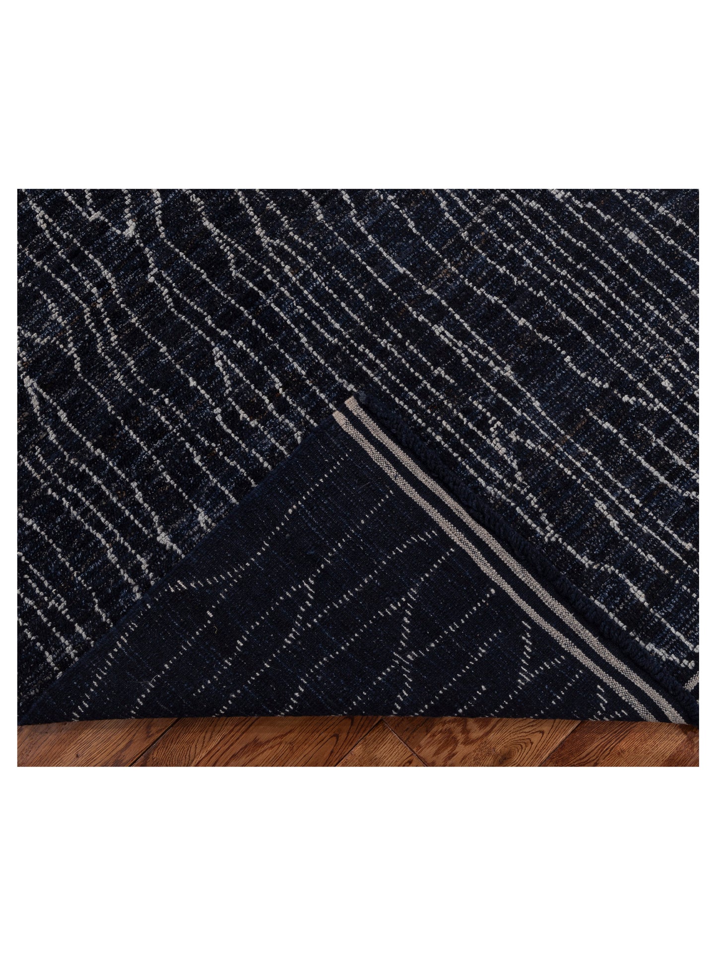 Baskra Blue Ivory 4.9x5.9 Hand Knotted Rug