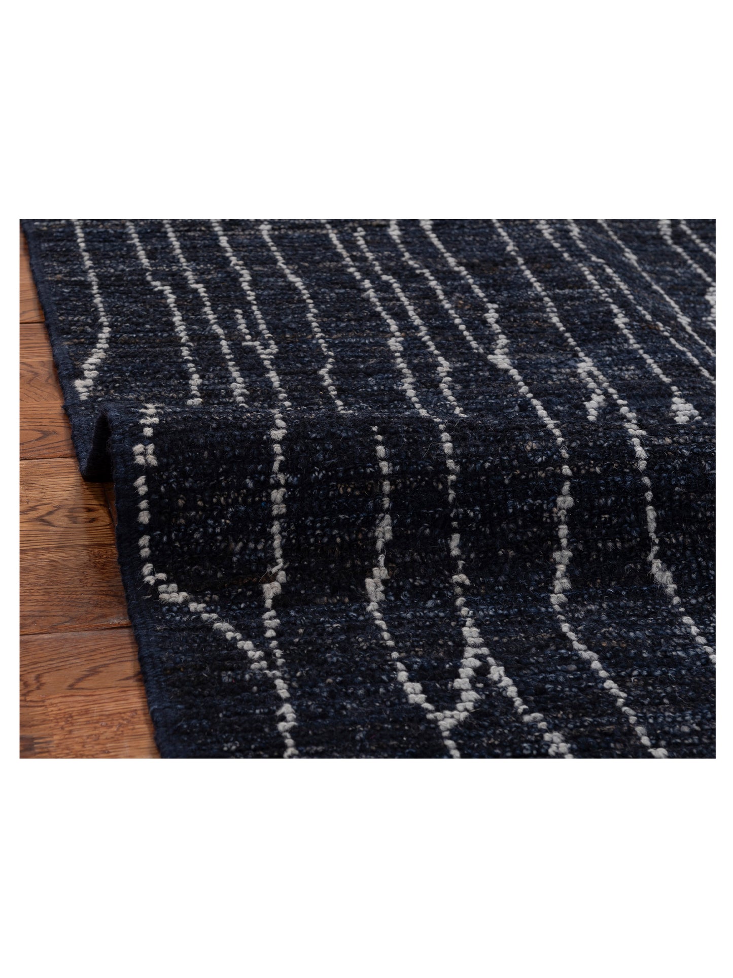 Baskra Blue Ivory 4.9x5.9 Hand Knotted Rug