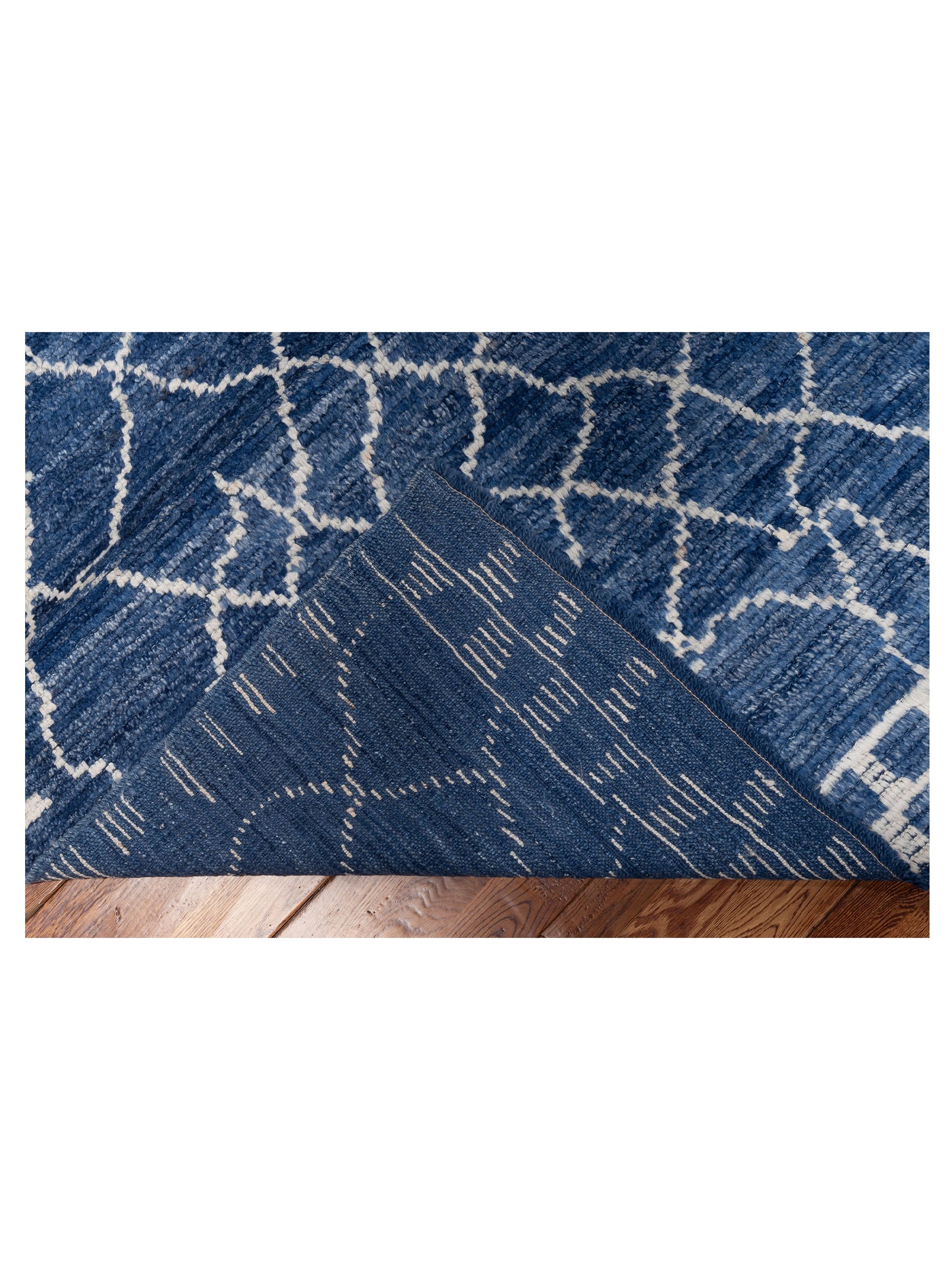 Baskra Blue Ivory 8.9x11.7 Hand Knotted Rug