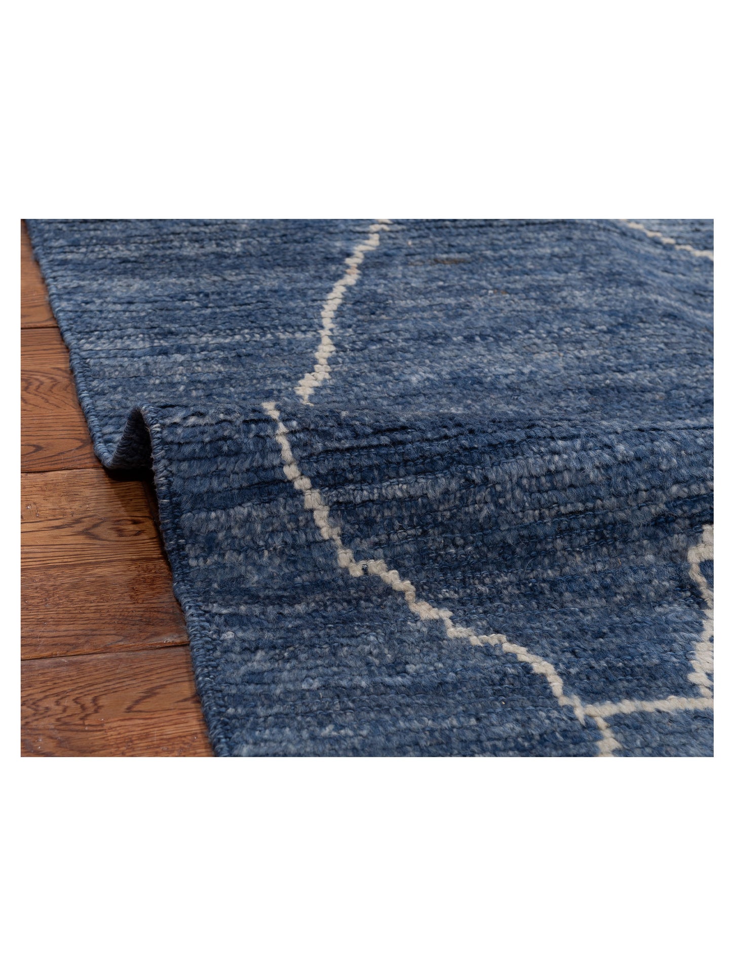 Baskra Blue Ivory 5.8x7.6 Hand Knotted Rug