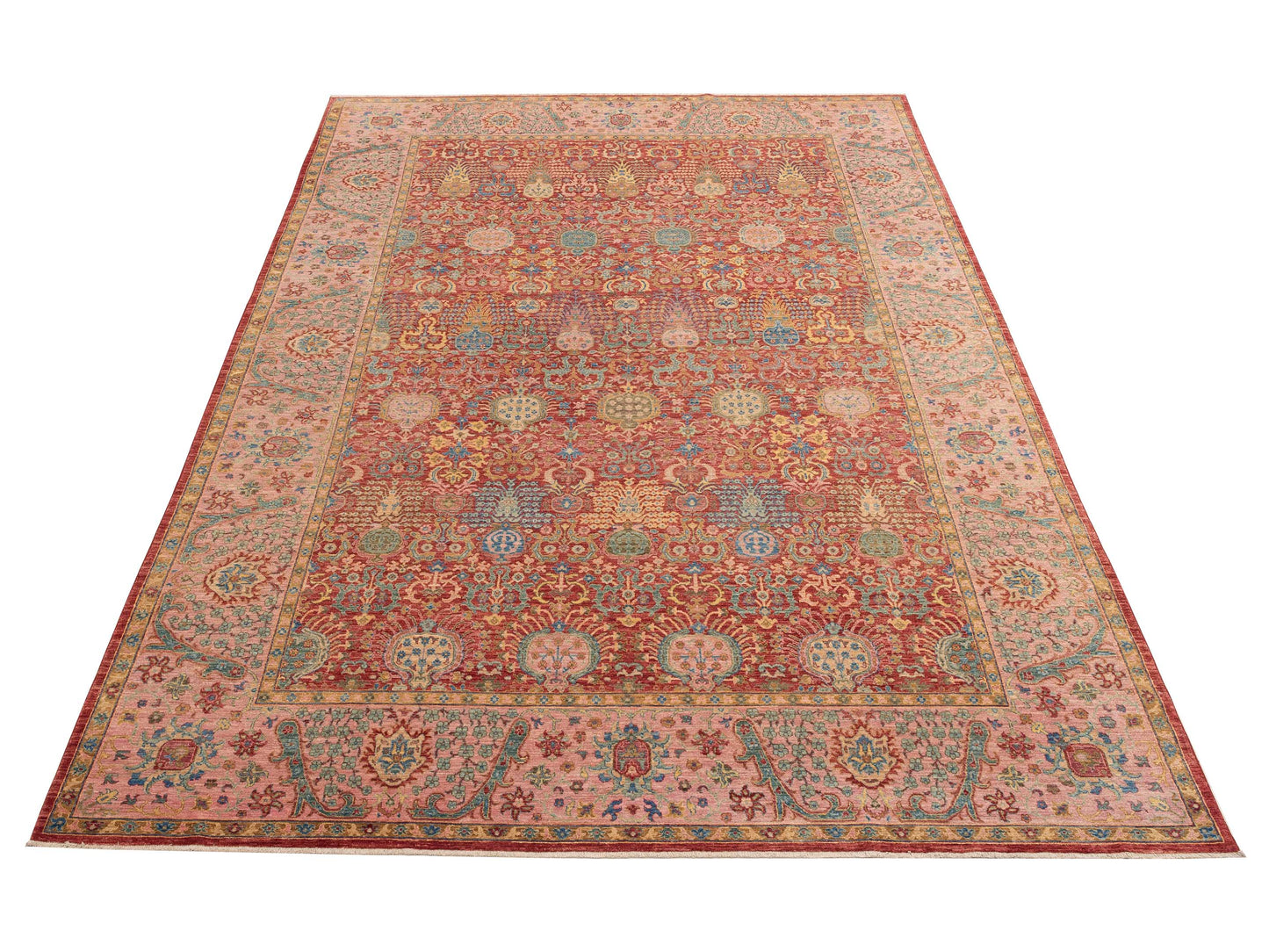 Highmoor Red Pink 8.11x12.7 Hand Knotted Rug