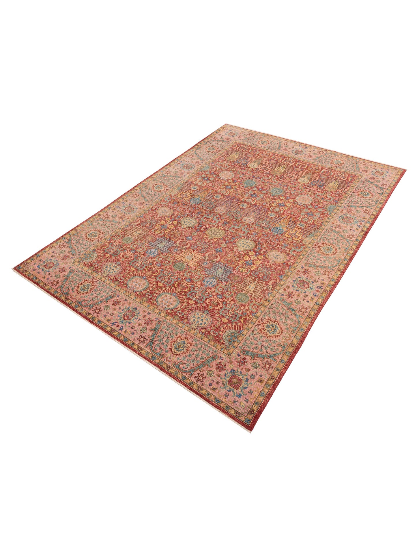 Highmoor Red Pink 8.11x12.7 Hand Knotted Rug
