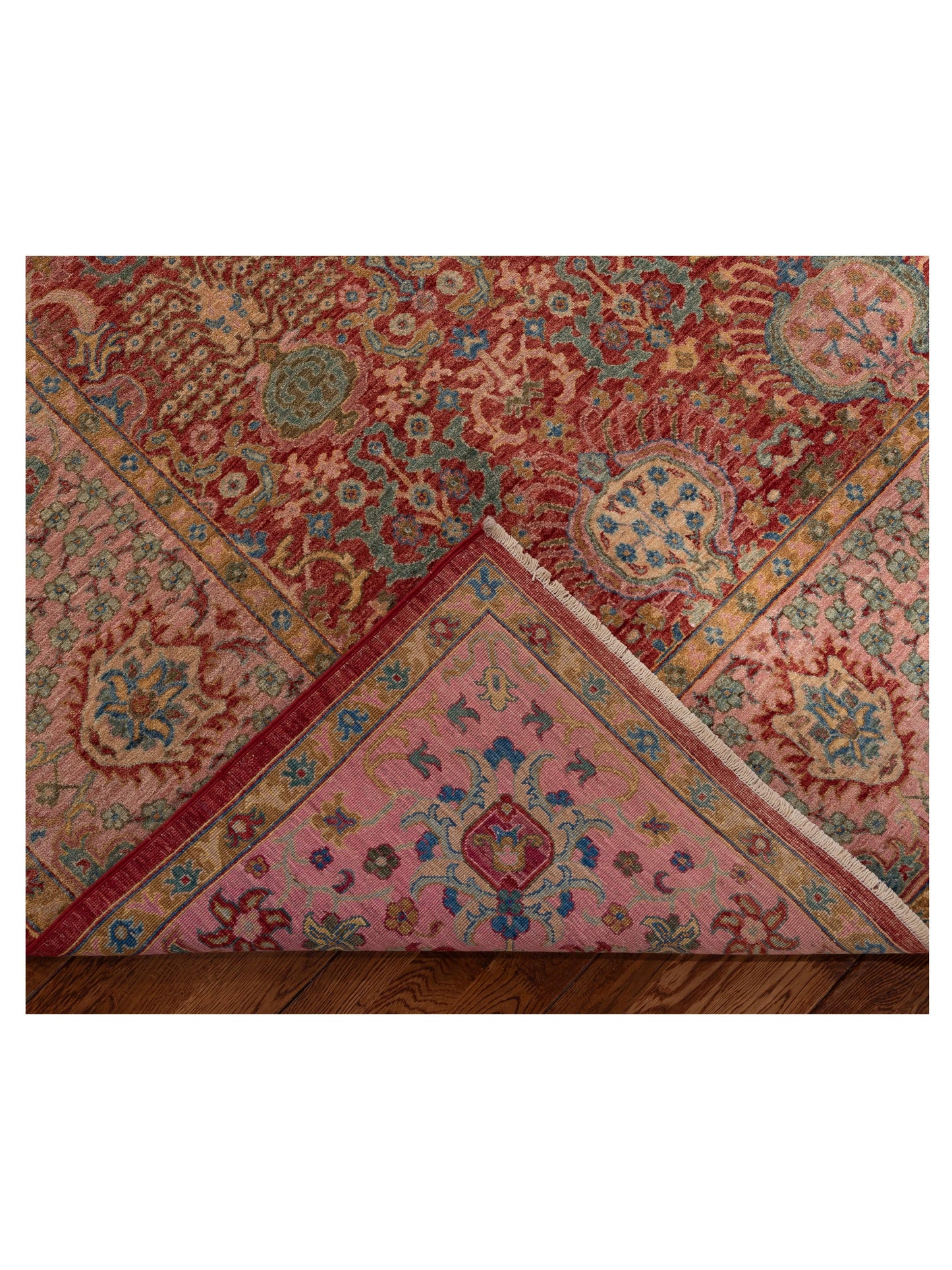 Highmoor Red Pink 8.11x12.7 Hand Knotted Rug
