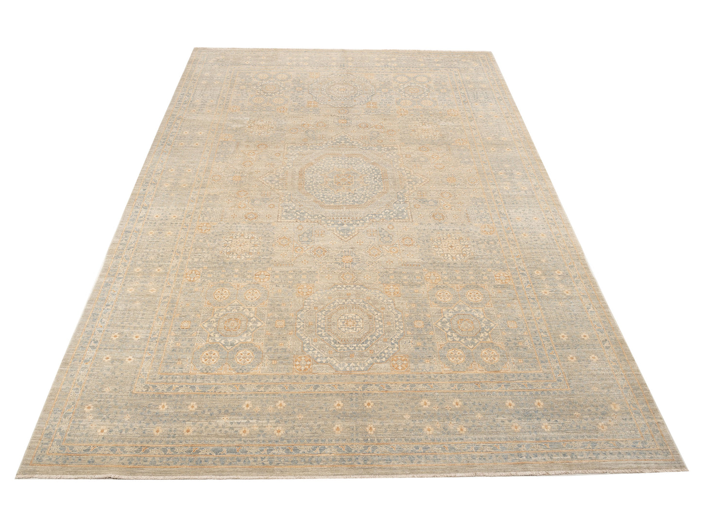 Mamluk Silver Gray 10.3x14.4 Hand Knotted Rug