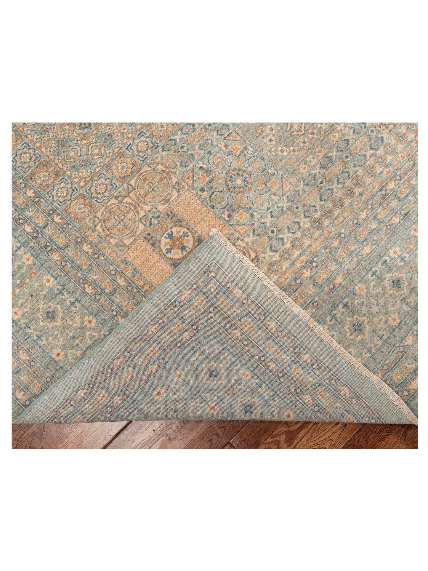 Mamluk Lux Gray Gray 8.10x12.3 Hand Knotted Rug