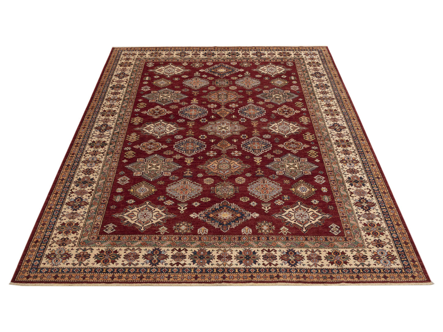 Zamira Red Ivory 9.1x11.9 Hand Knotted Rug